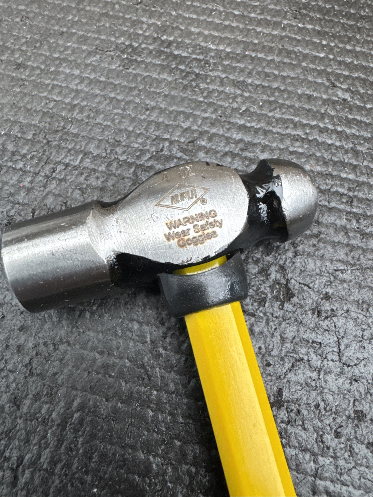 Rare Nupla Tools USA M-4 M4 4 Ounce Ball Peen Hammer Fiberglass Nos