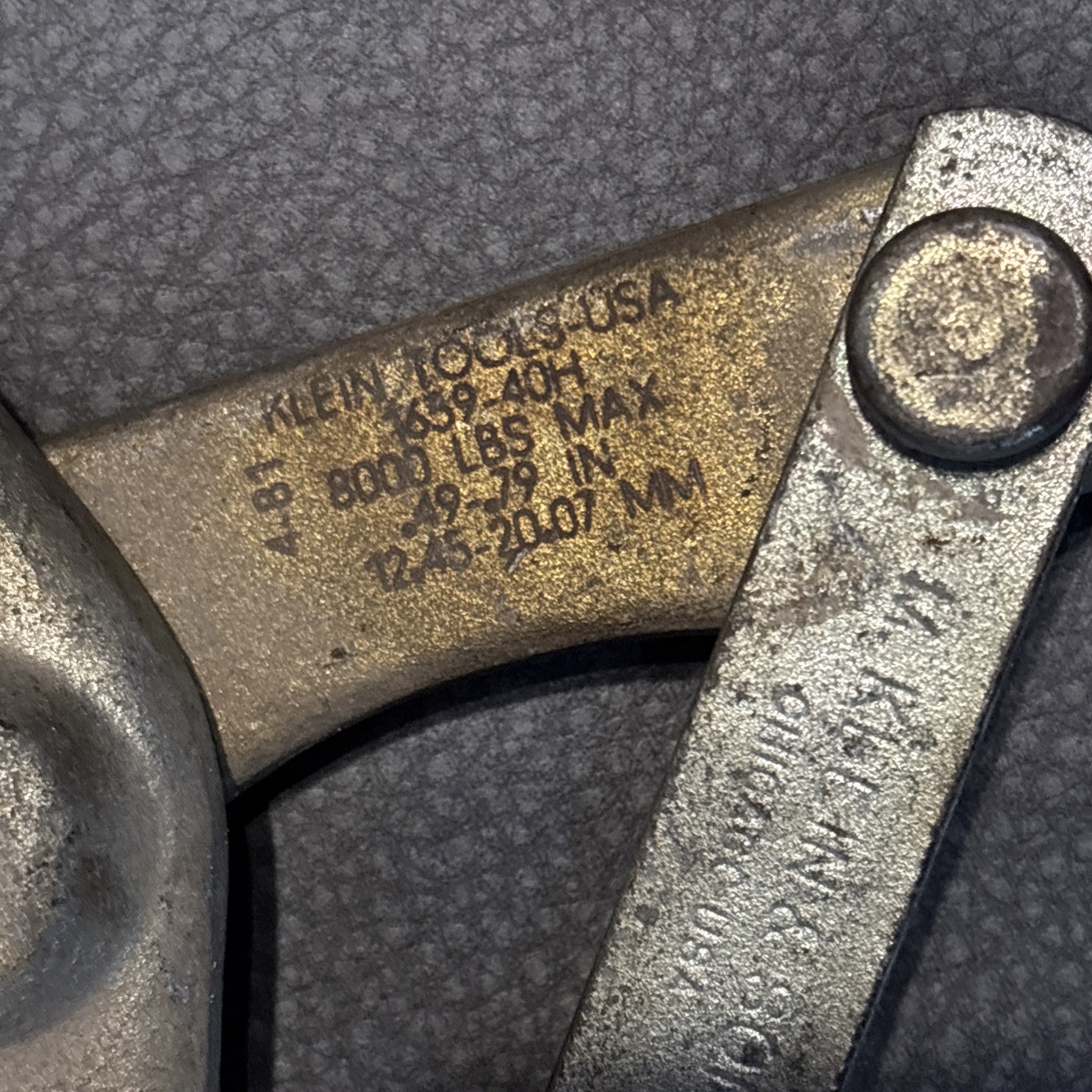 Klein Tools 1659-40H, 8000 Lbs Max, .49-.79 IN, 12.45-20.07 MM Grip LINEMAN