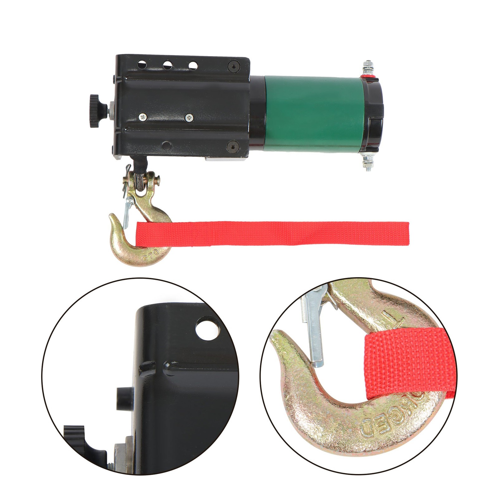 12V 3000LBS 1.3HP Electric Winch 32ft Synthetic Rope Wireless & Wired Remote