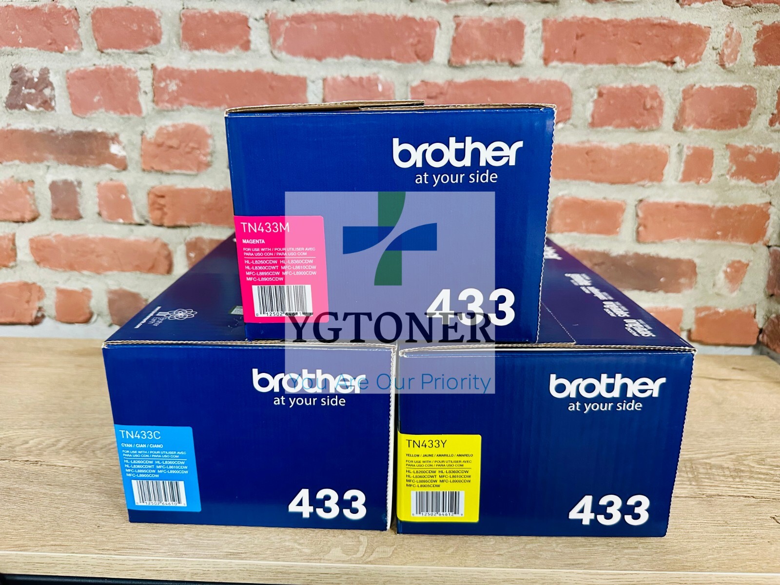 Brother TN433 Toner Cartridge Set 3 Colour CMY