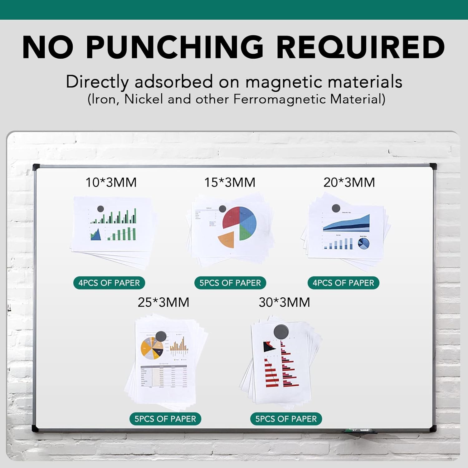 Small Magnets for Crafts with Adhesive Backing, 5 Different Size, 50Pcs Strong