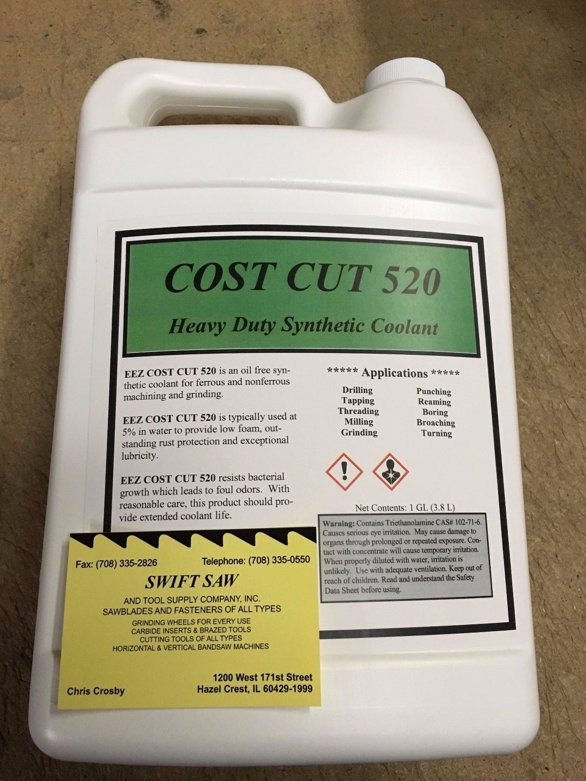 1 GALLON- USA SYNTHETIC HEAVY DUTY COOLANT CUTTING FLUID- CNC- WATER SOLUBLE