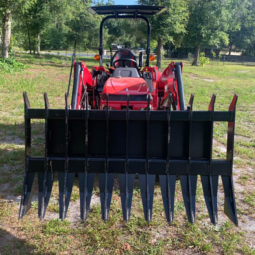 Titan Attachments Skid Steer Root Rake Attachment 84in Wide, Quick Tach