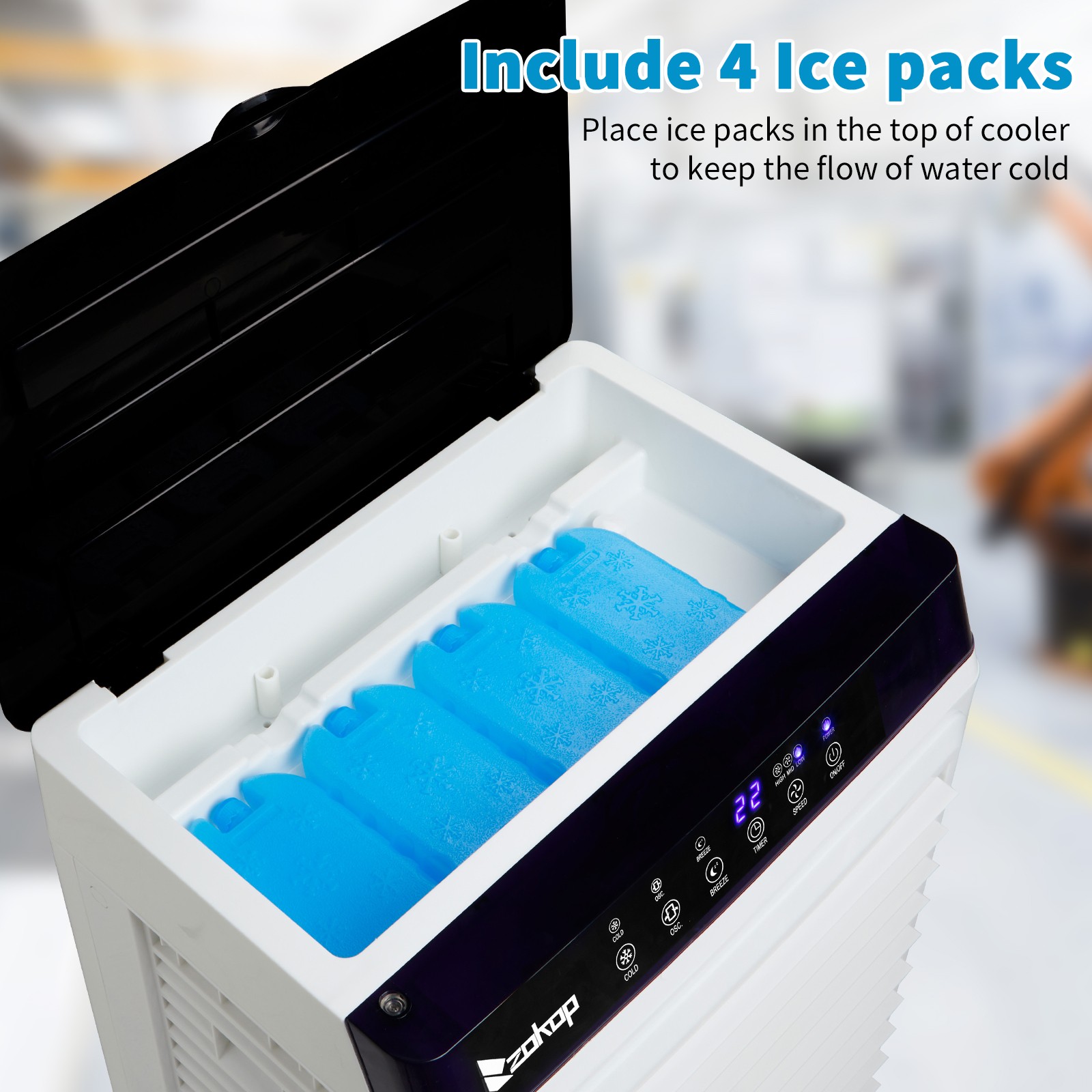Portable Air Conditioner Fan Evaporative Cooler 2400CFM Swamp Cooler Remote 30L