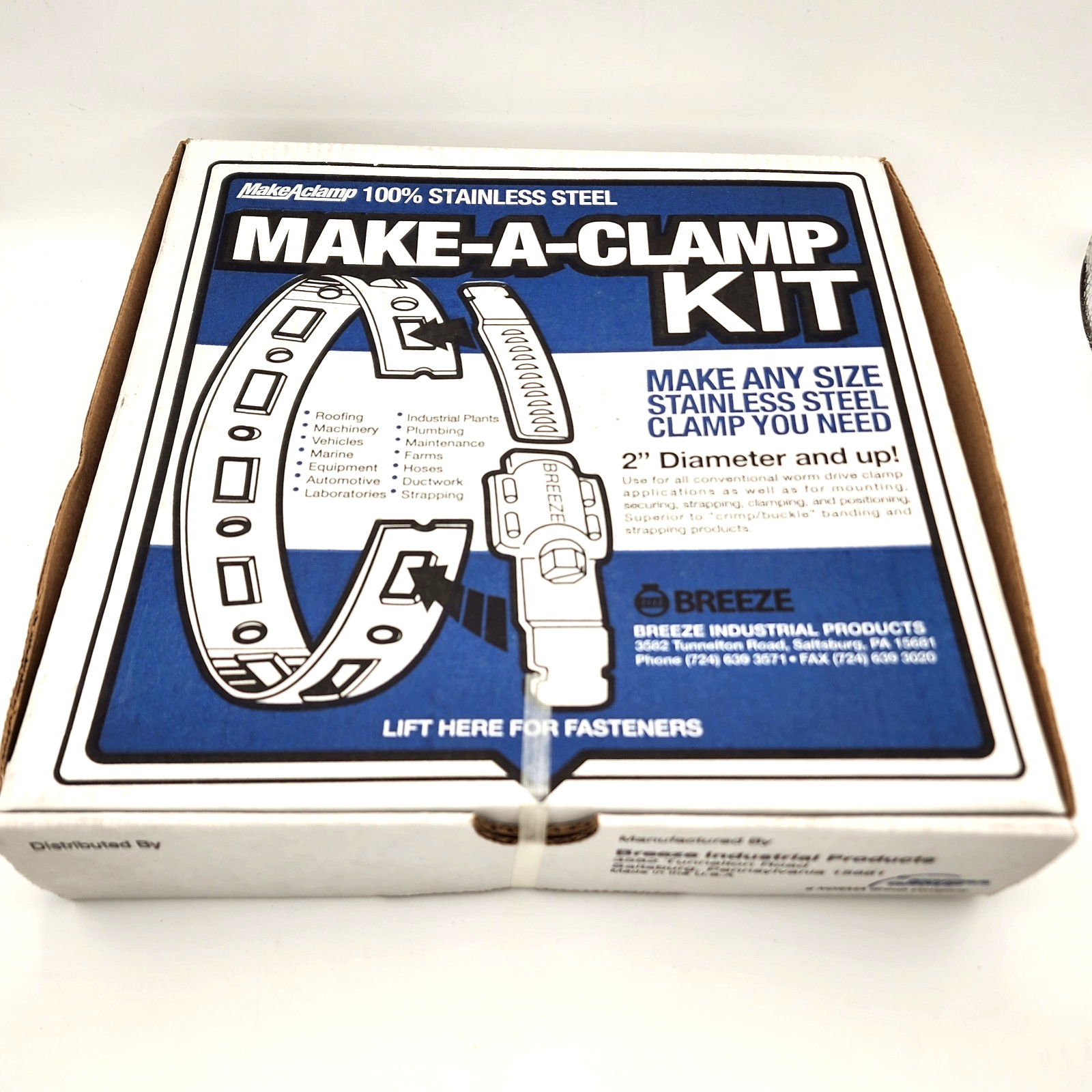Breeze 4002 Make-A-Clamp Kit 50 ft. Band, 10 Fasteners 301 SS
