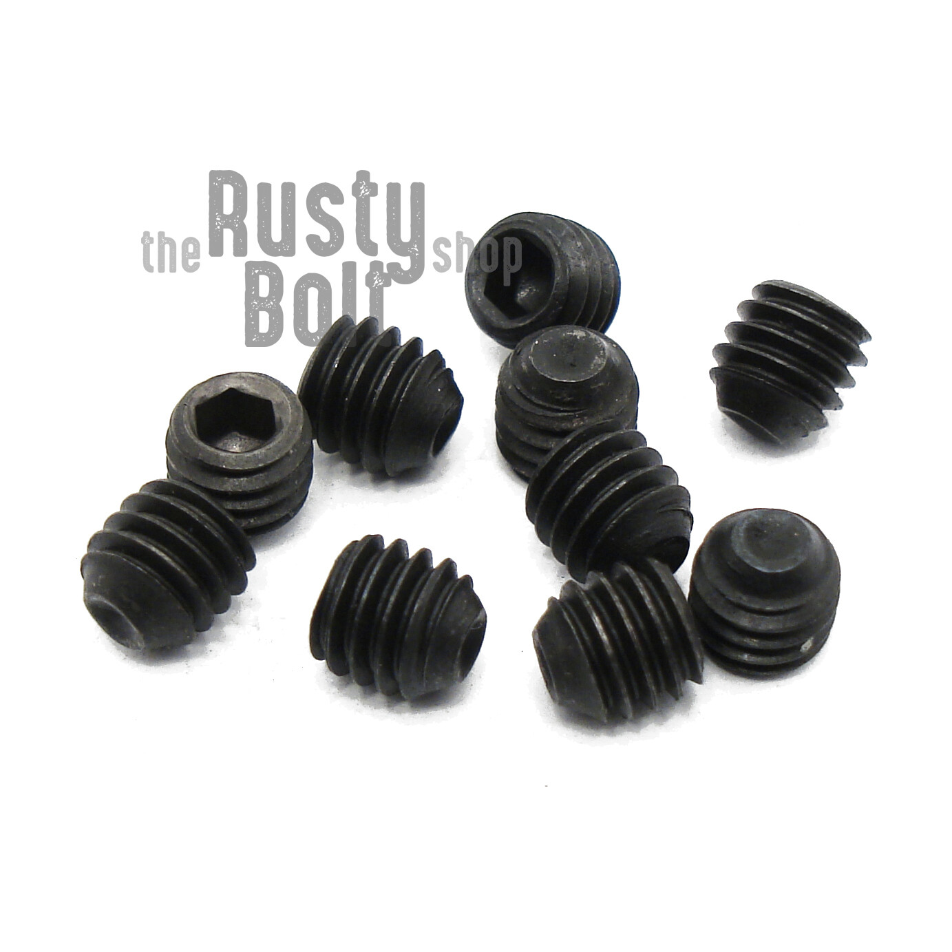 M4 x 4mm, Set Screws Cup Point Grub, 45H Steel, Black Oxide