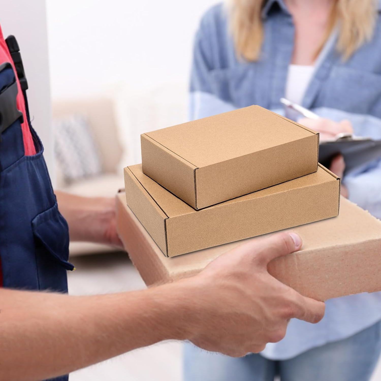 Shipping Boxes 7x5x2″ 25 Pack – Brown Corrugated Cardboard Box Mailing for Small