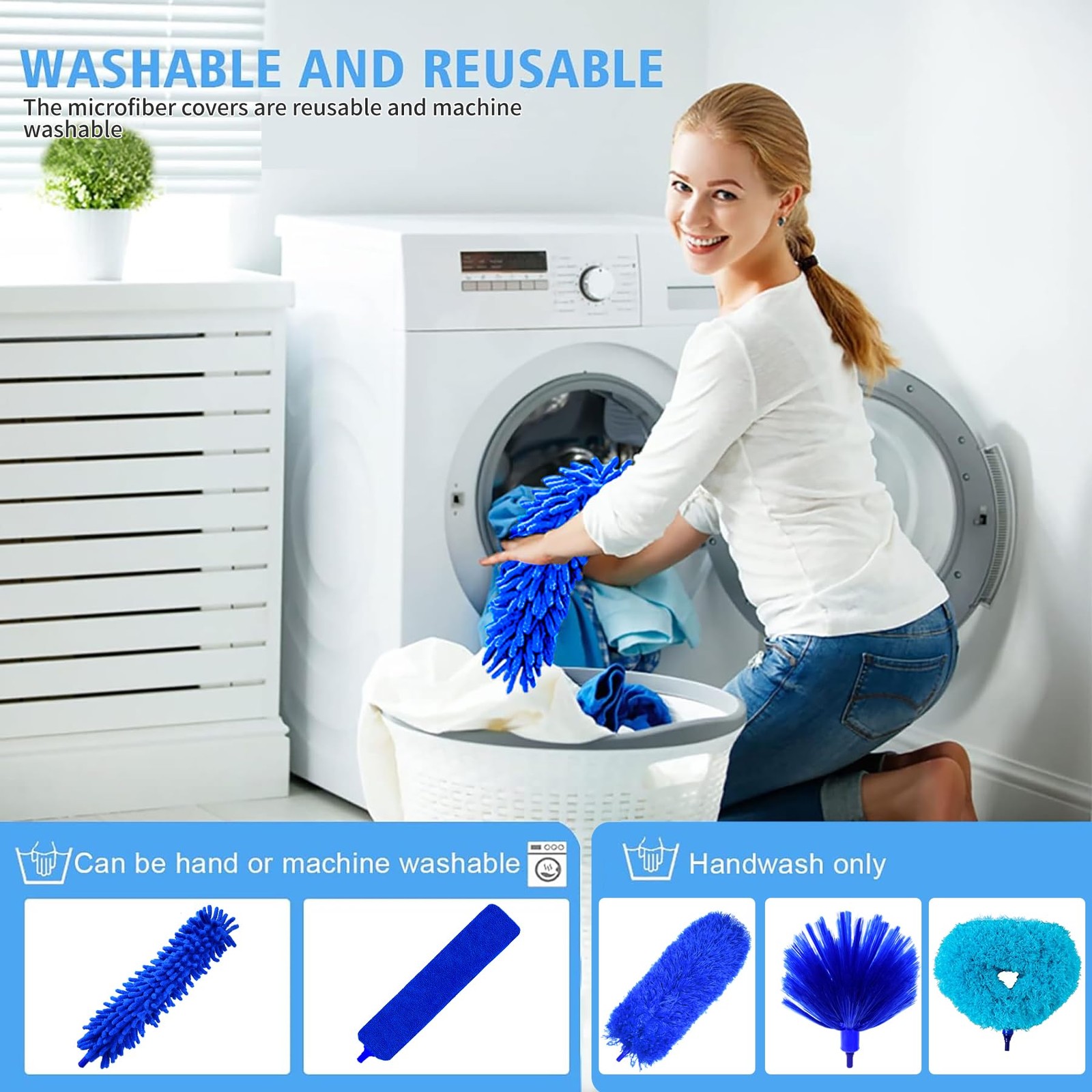 Tiumso Ceiling Fan Cleaner Dusters For Cleaning 6-In-1 Kit Cobweb Duster