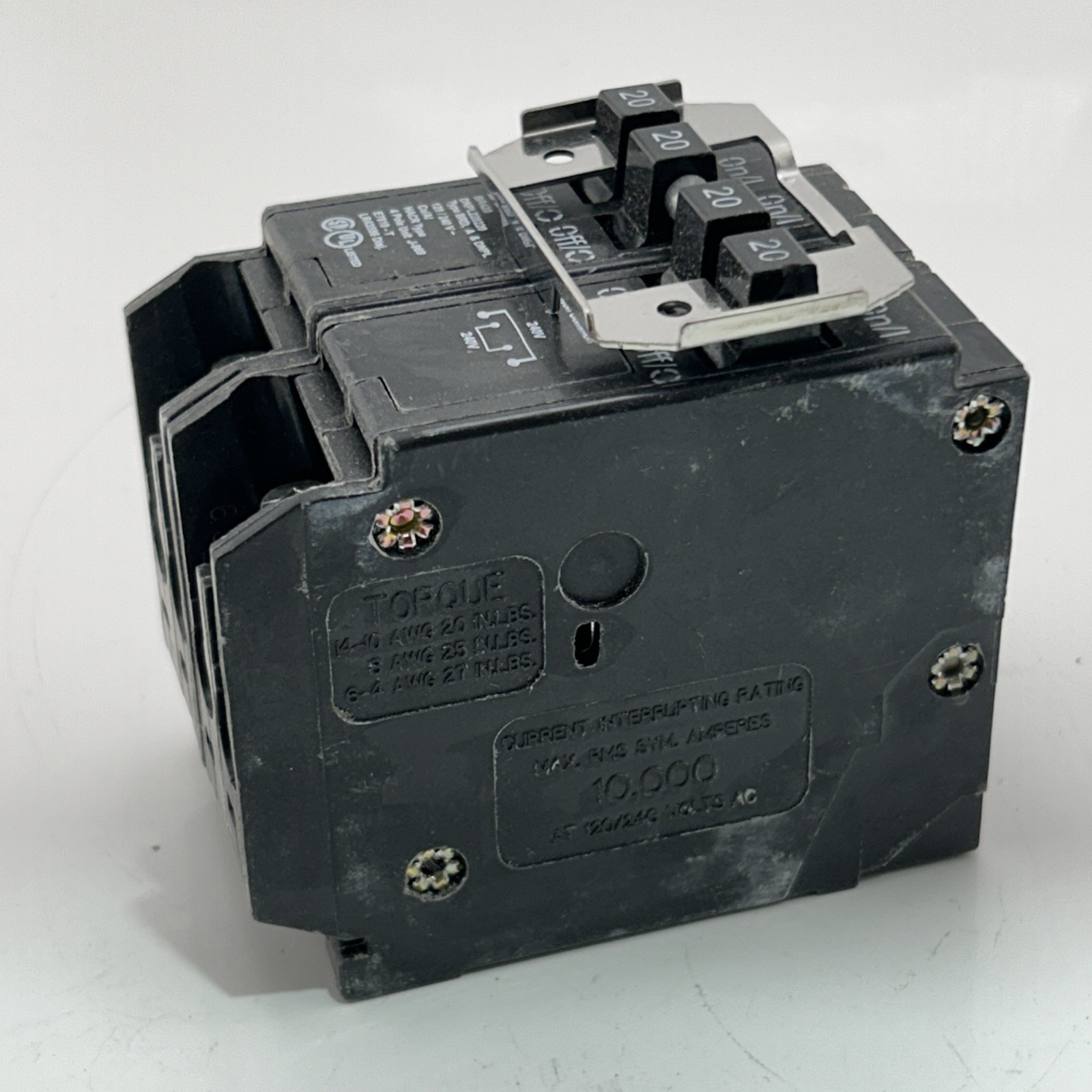 Eaton BR420 Plug-On Mount Type BR Circuit Breaker 4-Pole 20 Amp 120/240 Volt AC