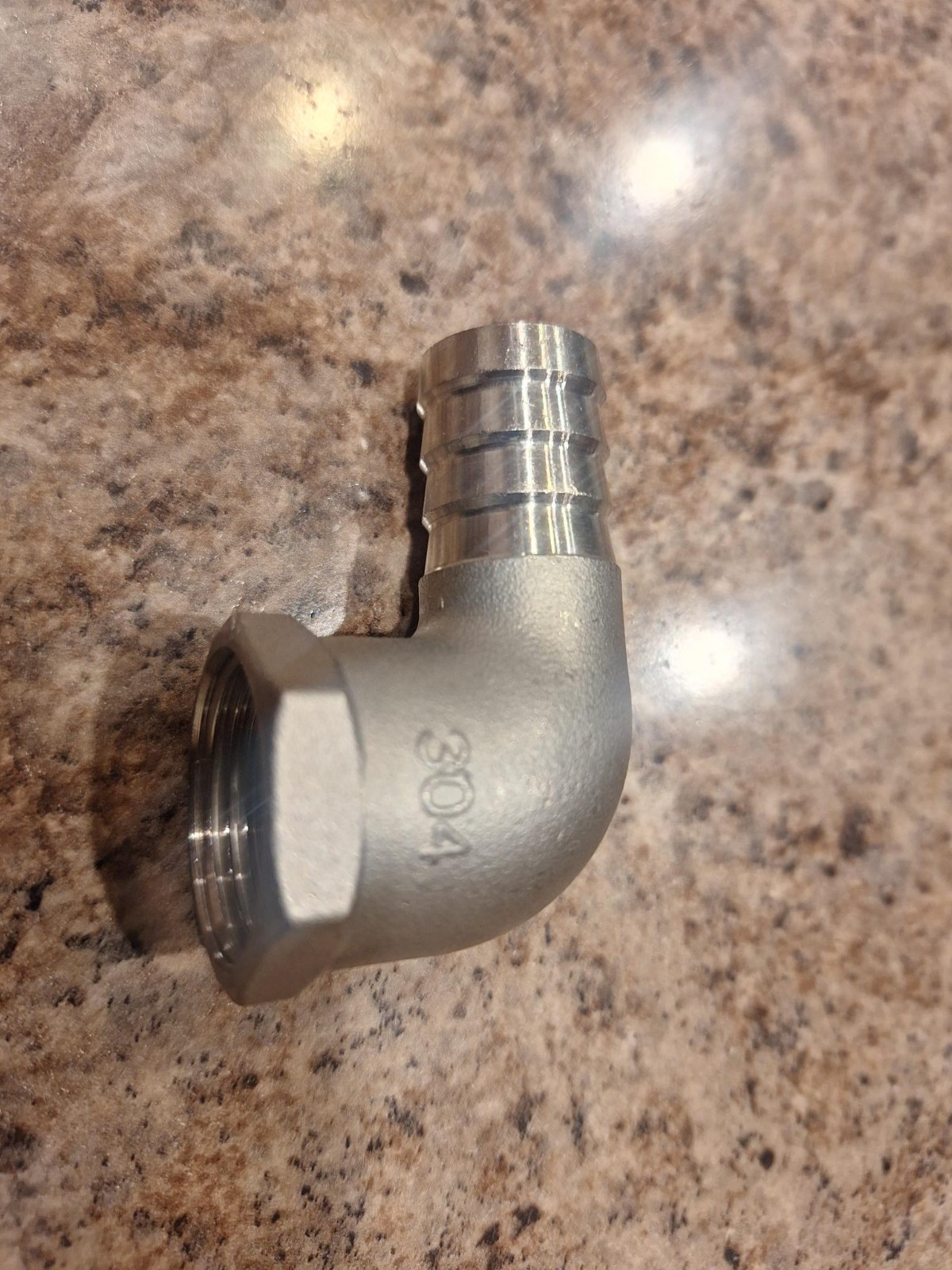 304 Stainless Steel Hose Barb Fitting Elbow 3/4″Hose x 3/4 NPT Female Pipe