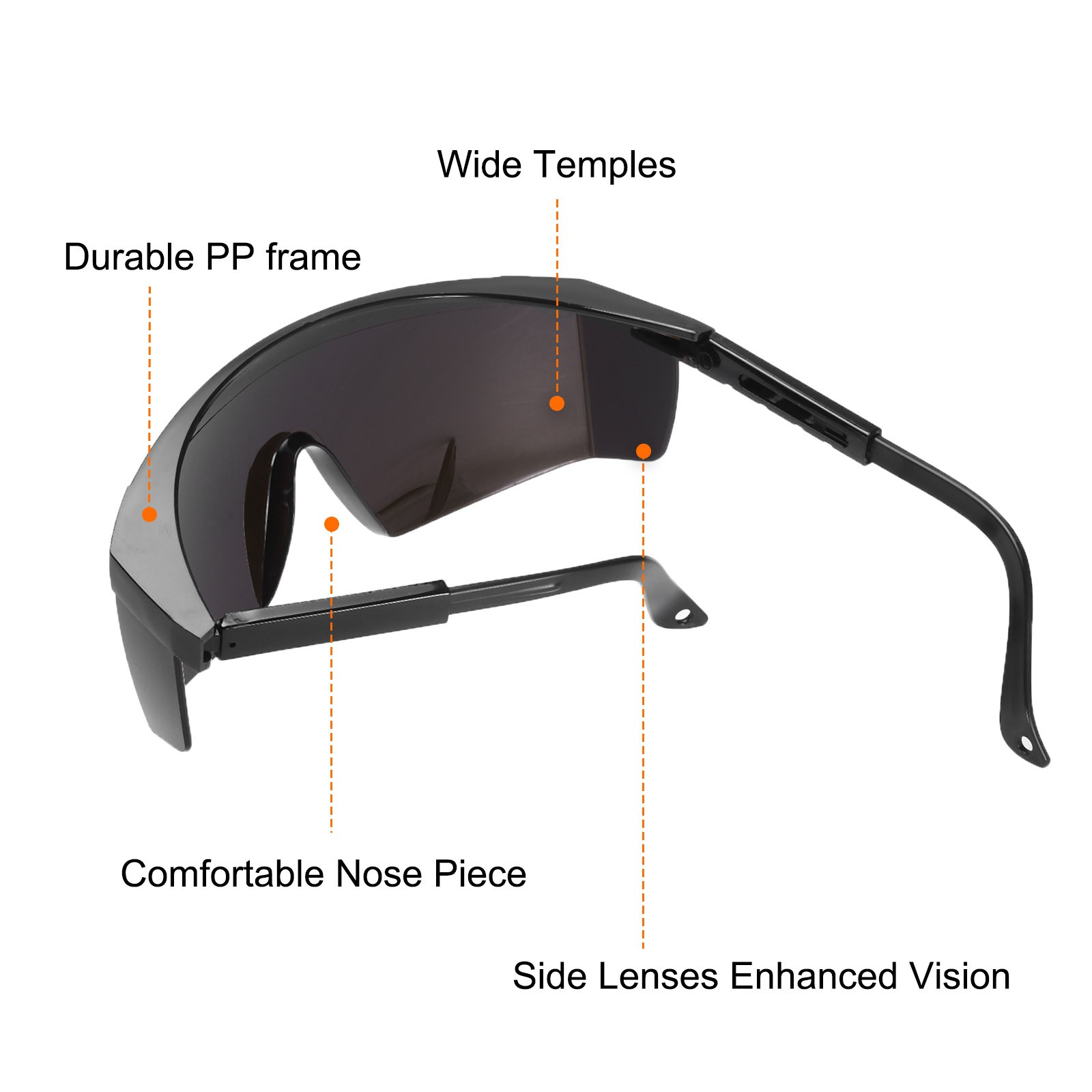 Welding Glasses IR Shade 8 Lens 150x110x54mm CE Certified Protective Glasses