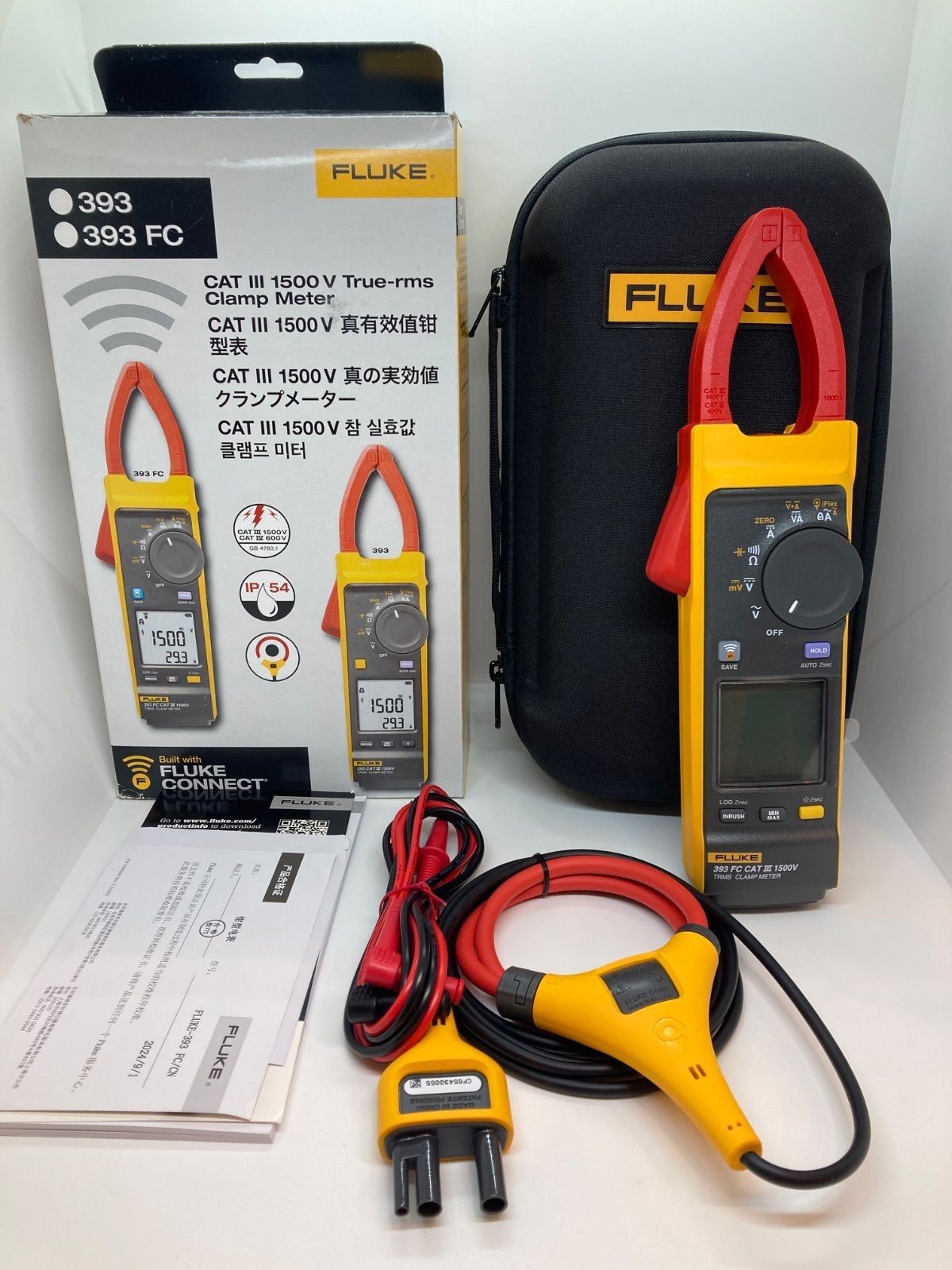 Fluke 393 FC True-RMS Clamp Meter 1500V CAT III with iFlex, brand new in Japan
