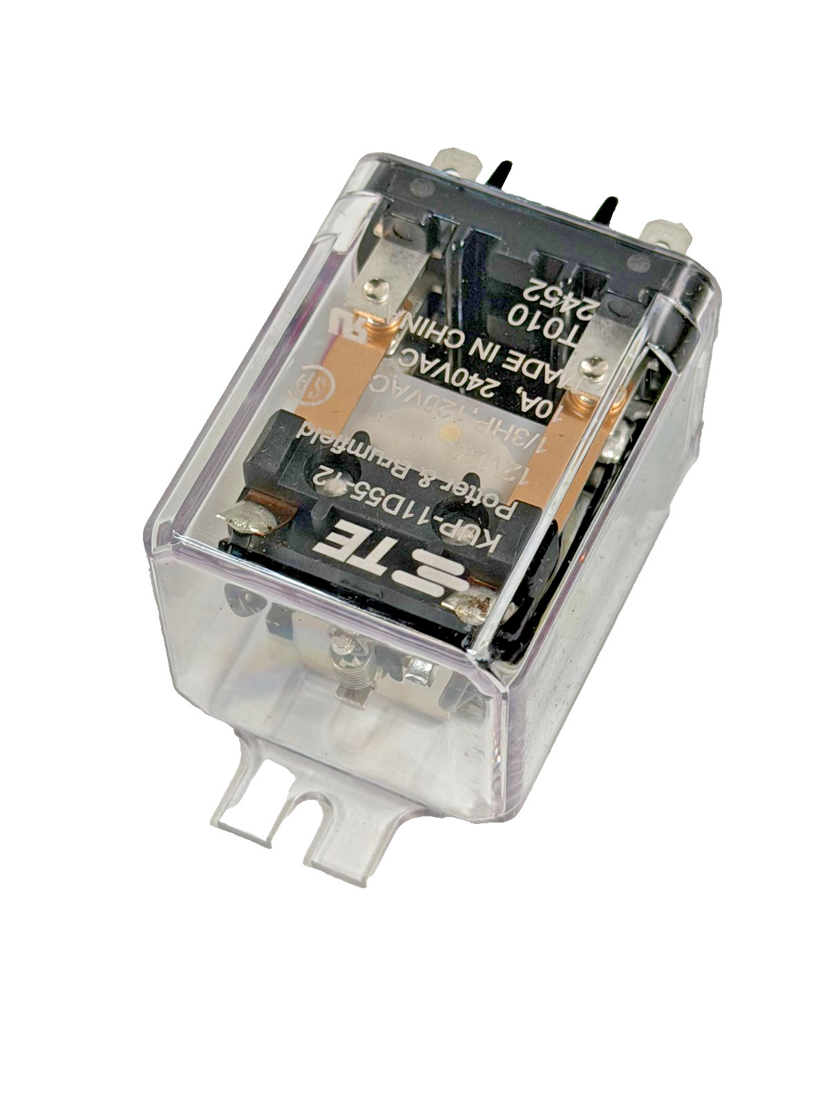 Potter Brumfield KUP-11D55-12 Ice Cube Relay 12 VDC 10 Amp DPDT Mounting Bracket