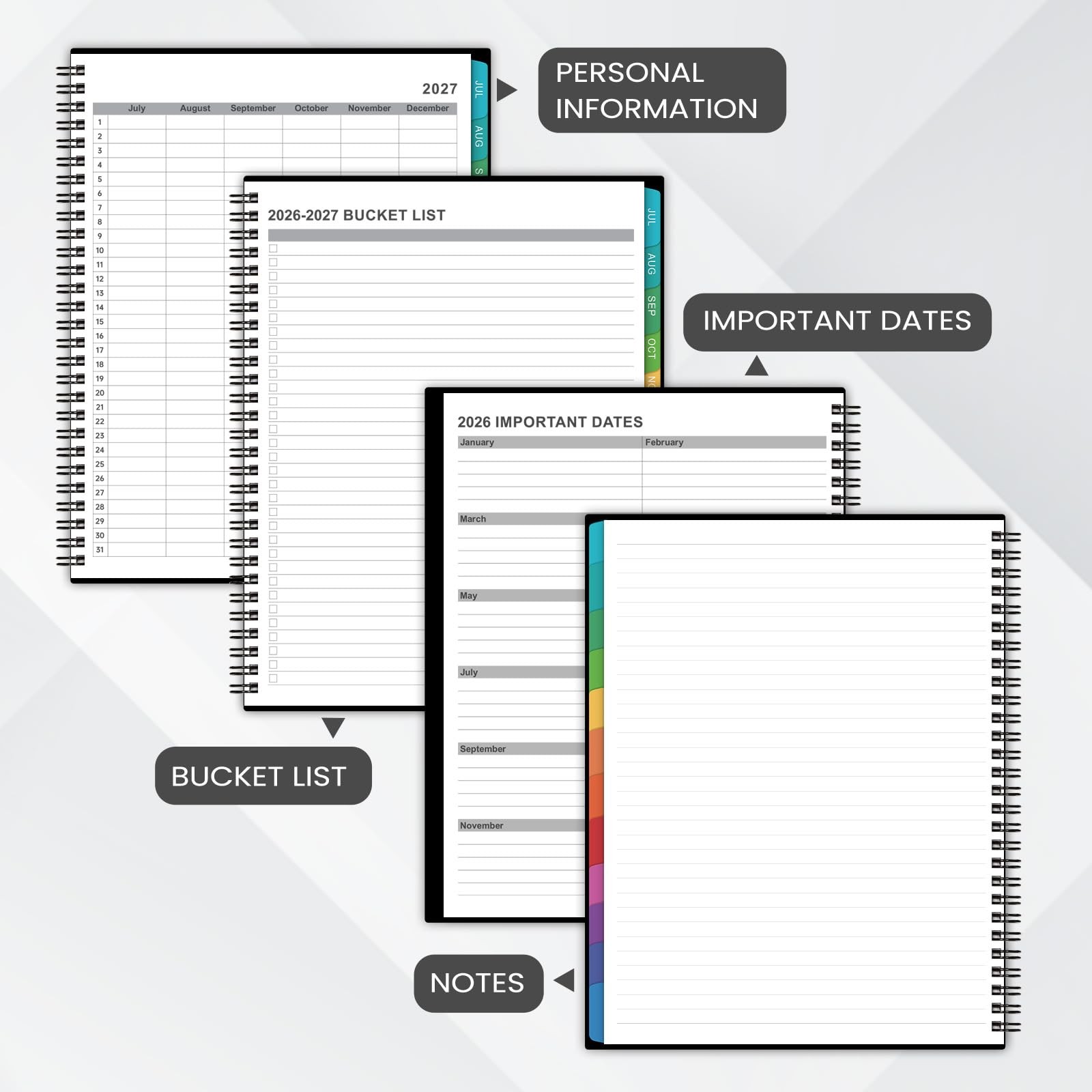 2026-2027 Monthly Planner – Academic Planner/Calendar 8 x 10 inches, Black