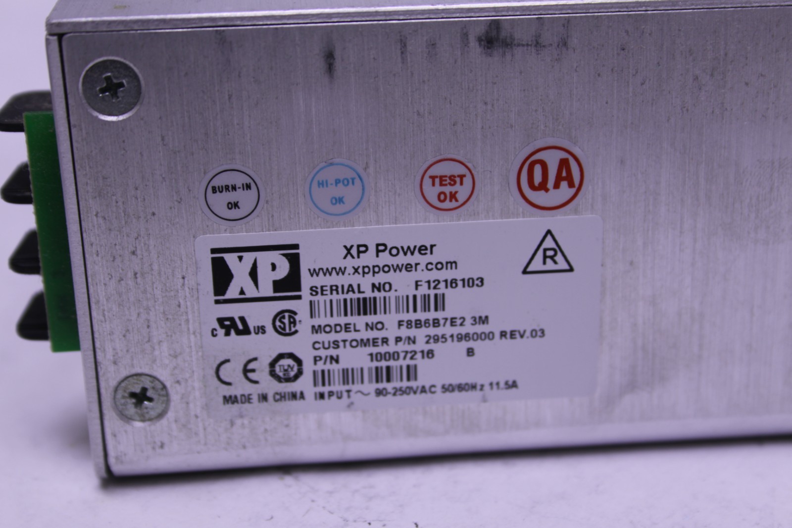 XP Power MP Series F8B6B7E2 3M 800W Modular Power Supply 5V , 15V, 15V, 24V, 28V