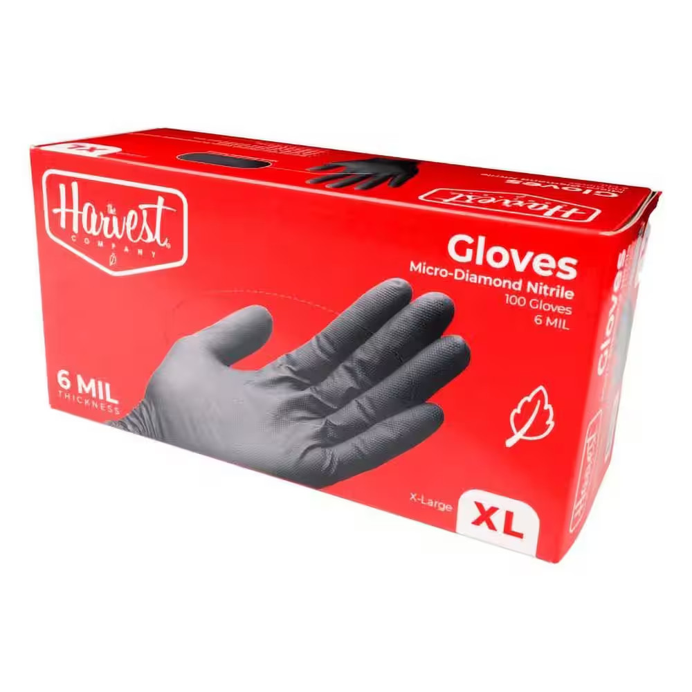 6 Mil Heavy-Duty Micro Diamond Texture Extra Large Nitrile Cleaning Gloves in Bl
