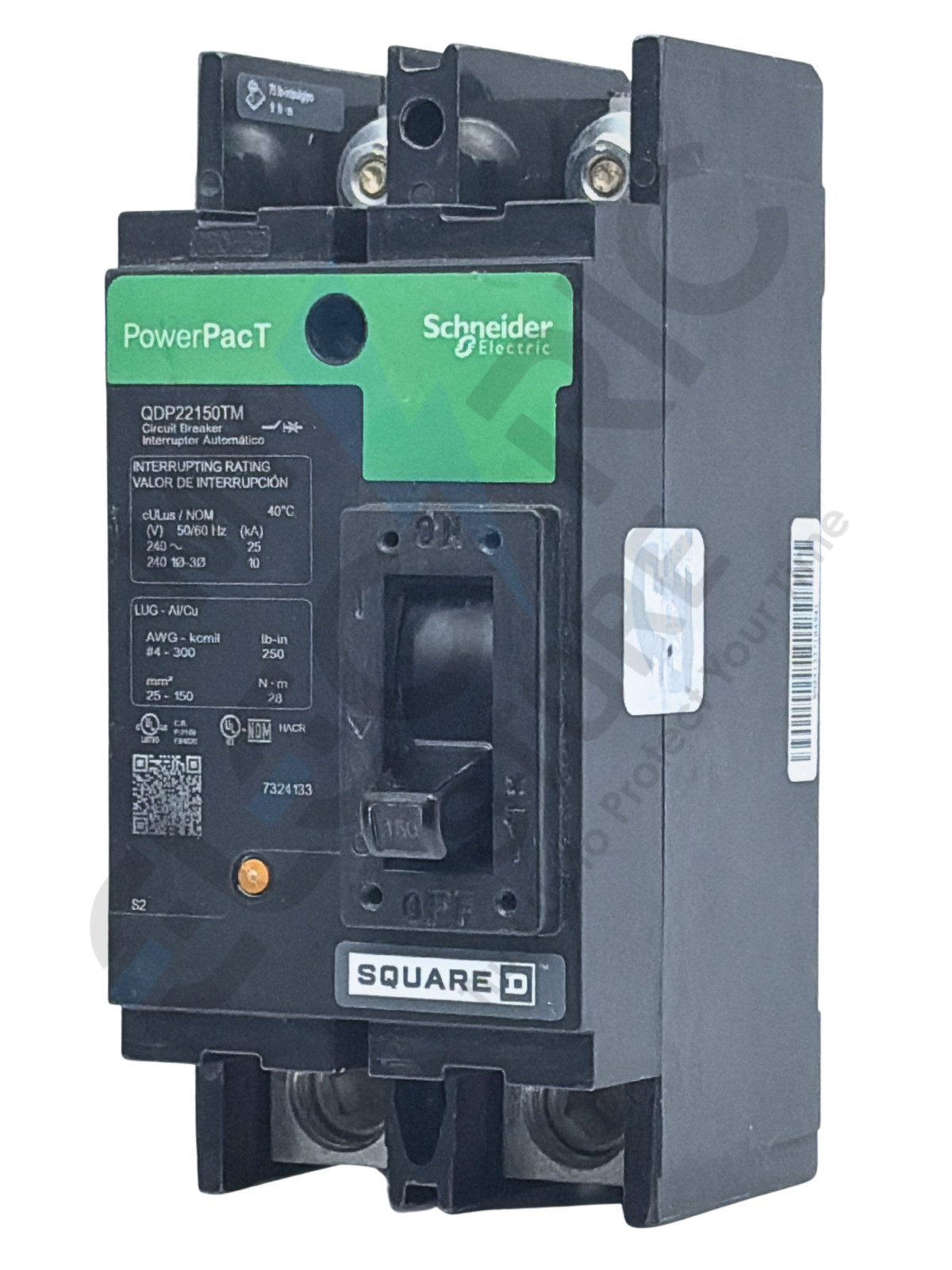Square D QDP22150TM 150A 2-Pole PowerPact Q Bolt-On Breaker 240V 25kA NEW
