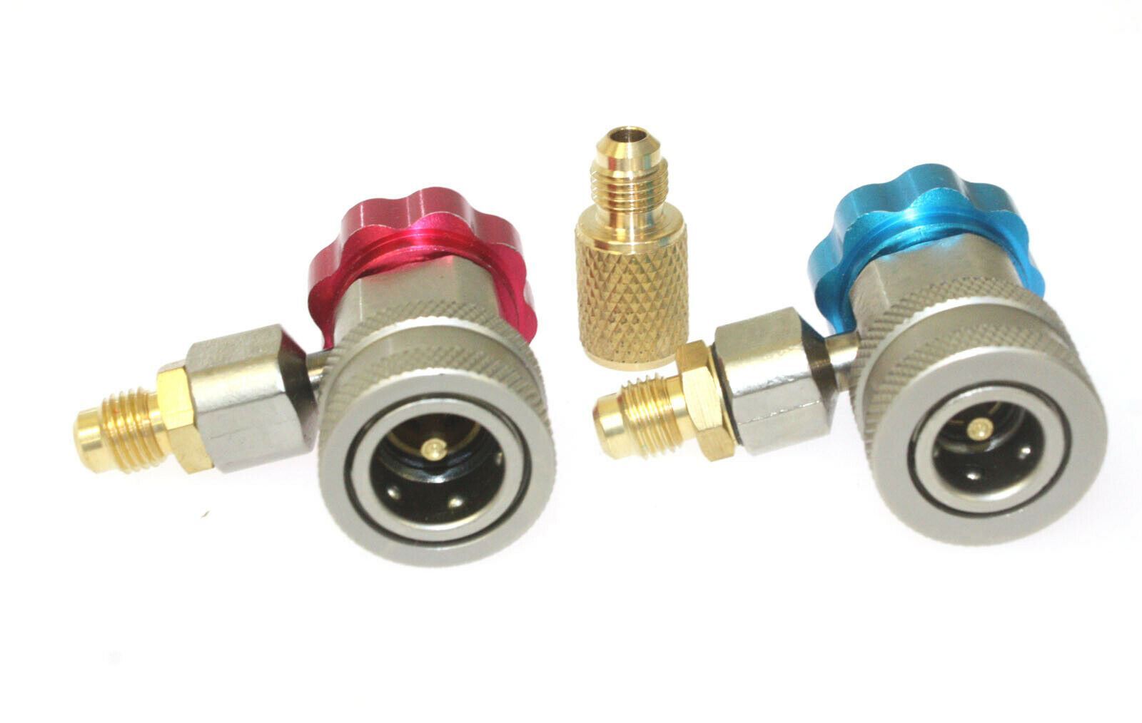 Deluxe Adjustable AC R134a Quick Coupler Connector Adapter 1/4″ SAE HVAC