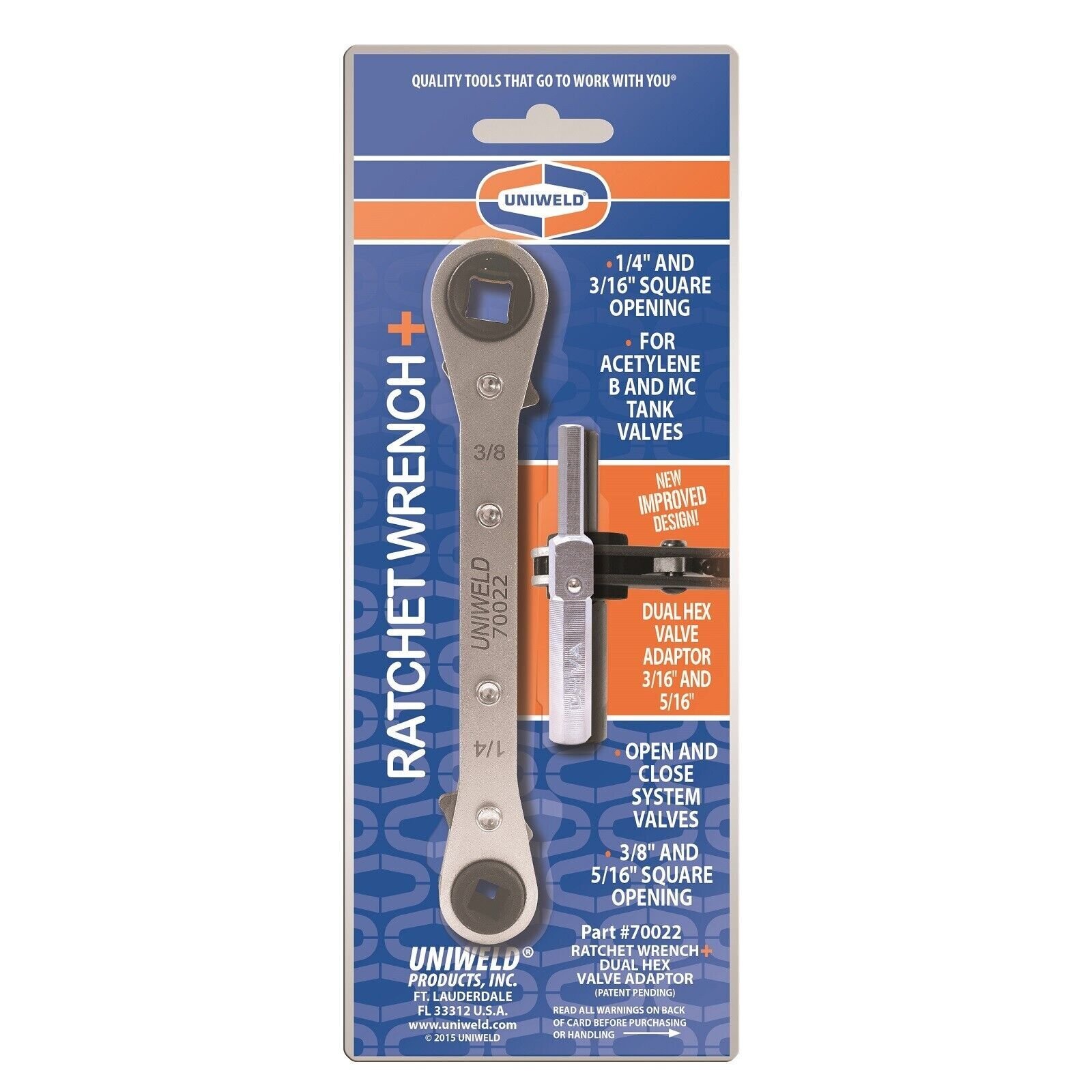 Uniweld 70022 Reversible Ratchet Wrench (1/4″ and 3/16″; 3/8″ and 5/16″)
