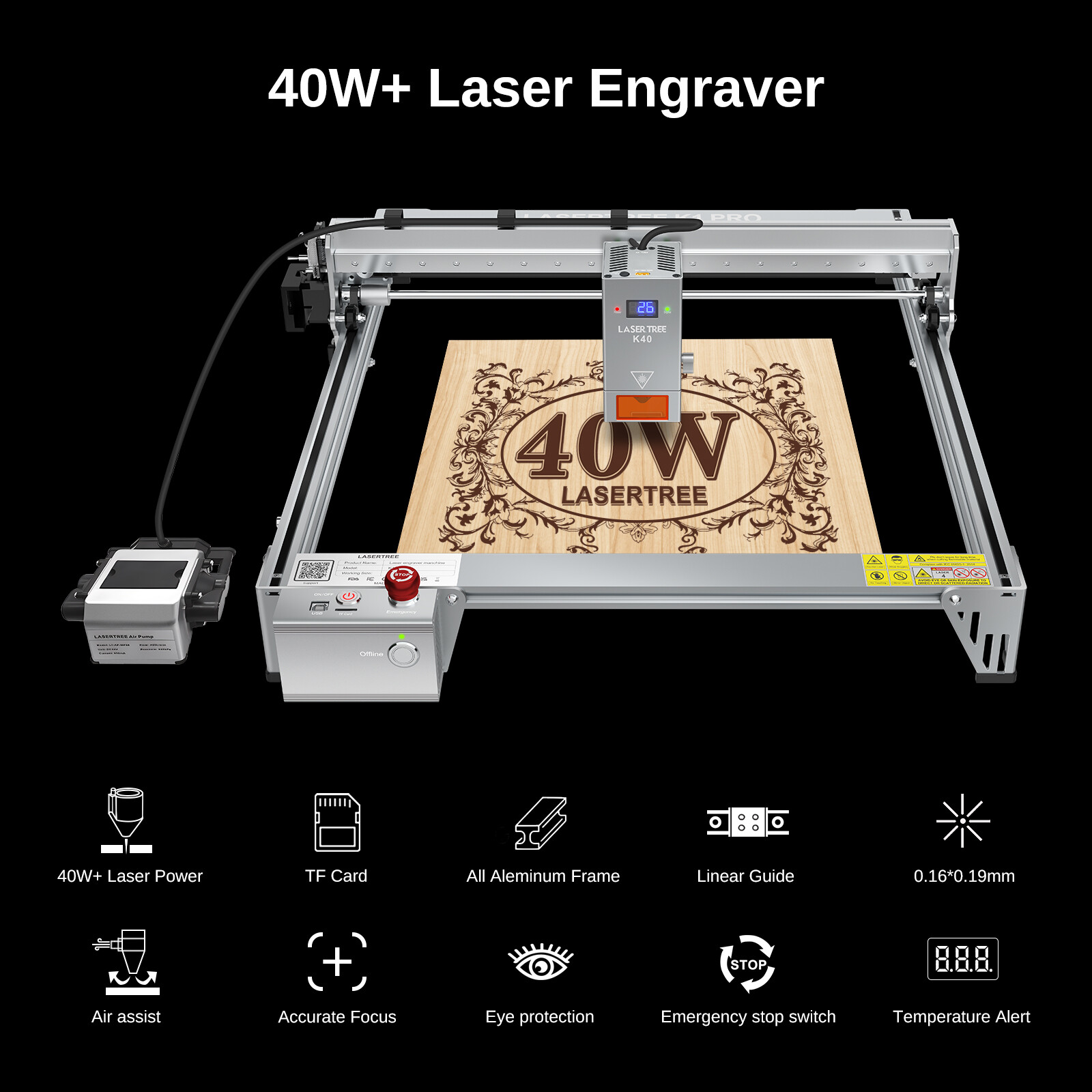 40W Laser Engraver, Laser Cutter and Engraver Machine for DIY Laser Engraving