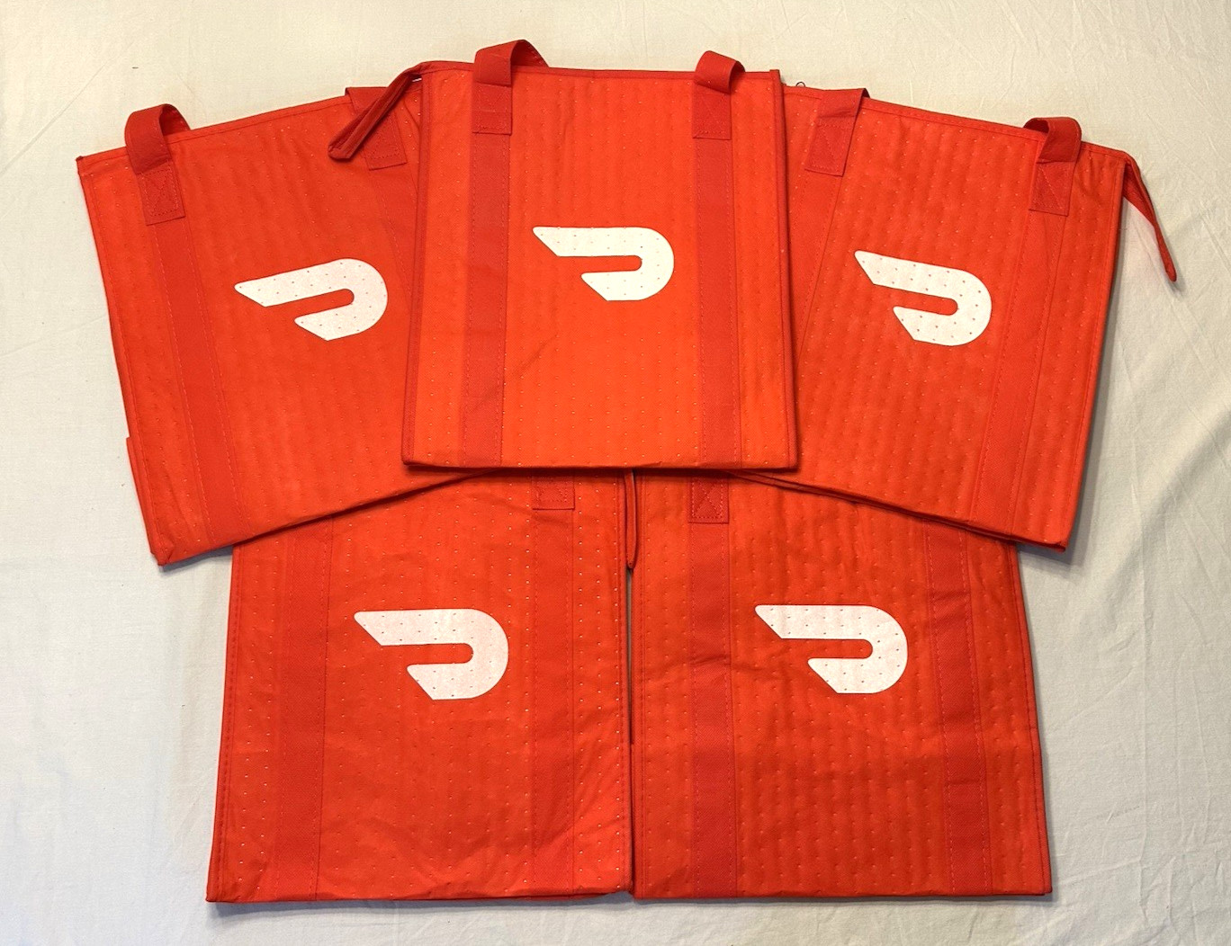 Lot of 7 ~ DOORDASH ~ 13x15x9 ~ Zippered Insulated Delivery Bag / Tote ~ ERRORS