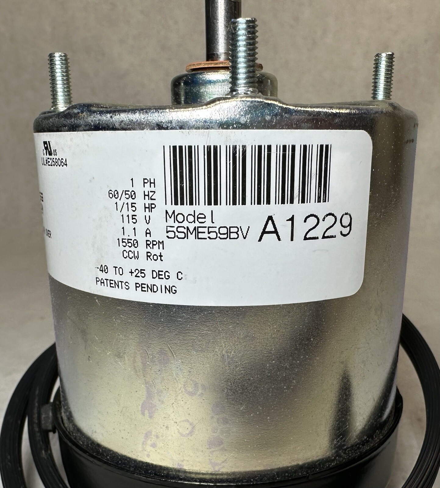 NEW Morrill Motors Arktic 59 Motor 5SME59BVA1229, 1/15 HP, 115V, 1550 RPM