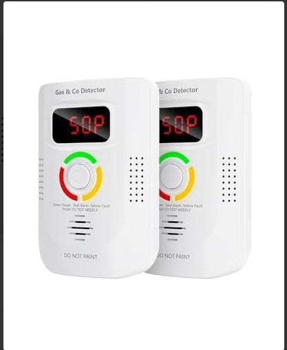 Combination Natural Gas and Carbon Monoxide Detector Plug in 2-in-1. Tested