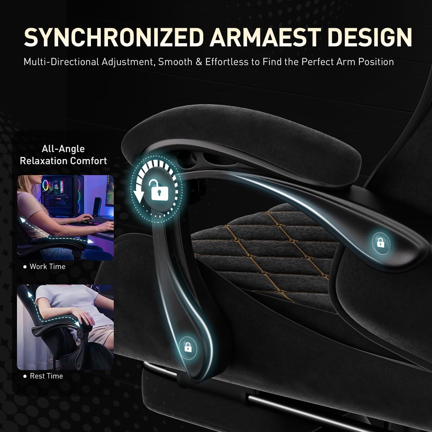 Ergonomic Gaming Chair with Footrest & Lumbar Massager, Gamer Computer Chairs