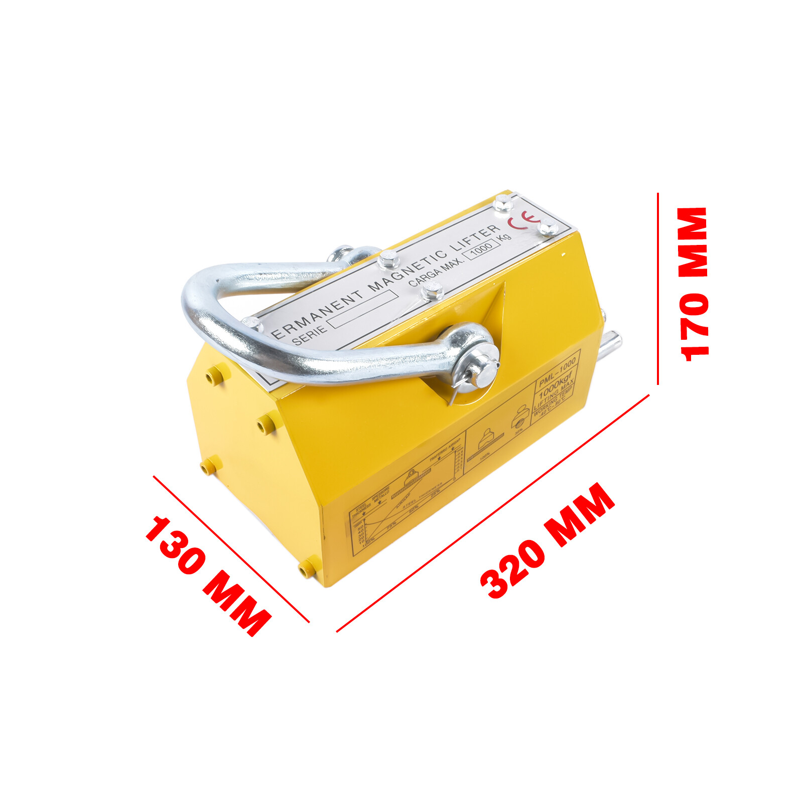 1000Kg / 2200 Lbs Permanent Lift Magnets for Hoist, Board, Lifting Plate Steel