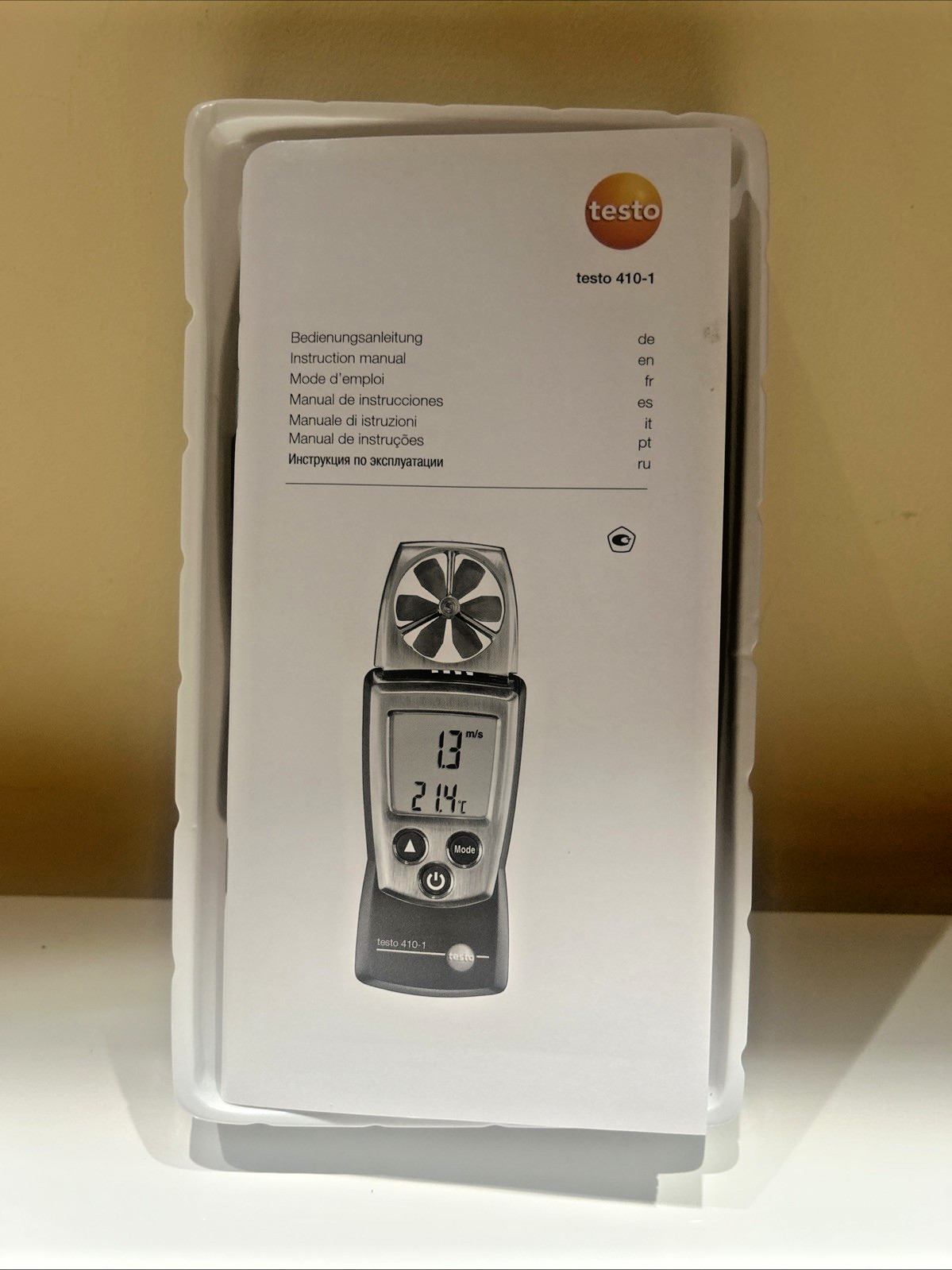 Air Speed Velocity/Temperature Meter Tester 410-1 Testo Digital Vane Anemometer