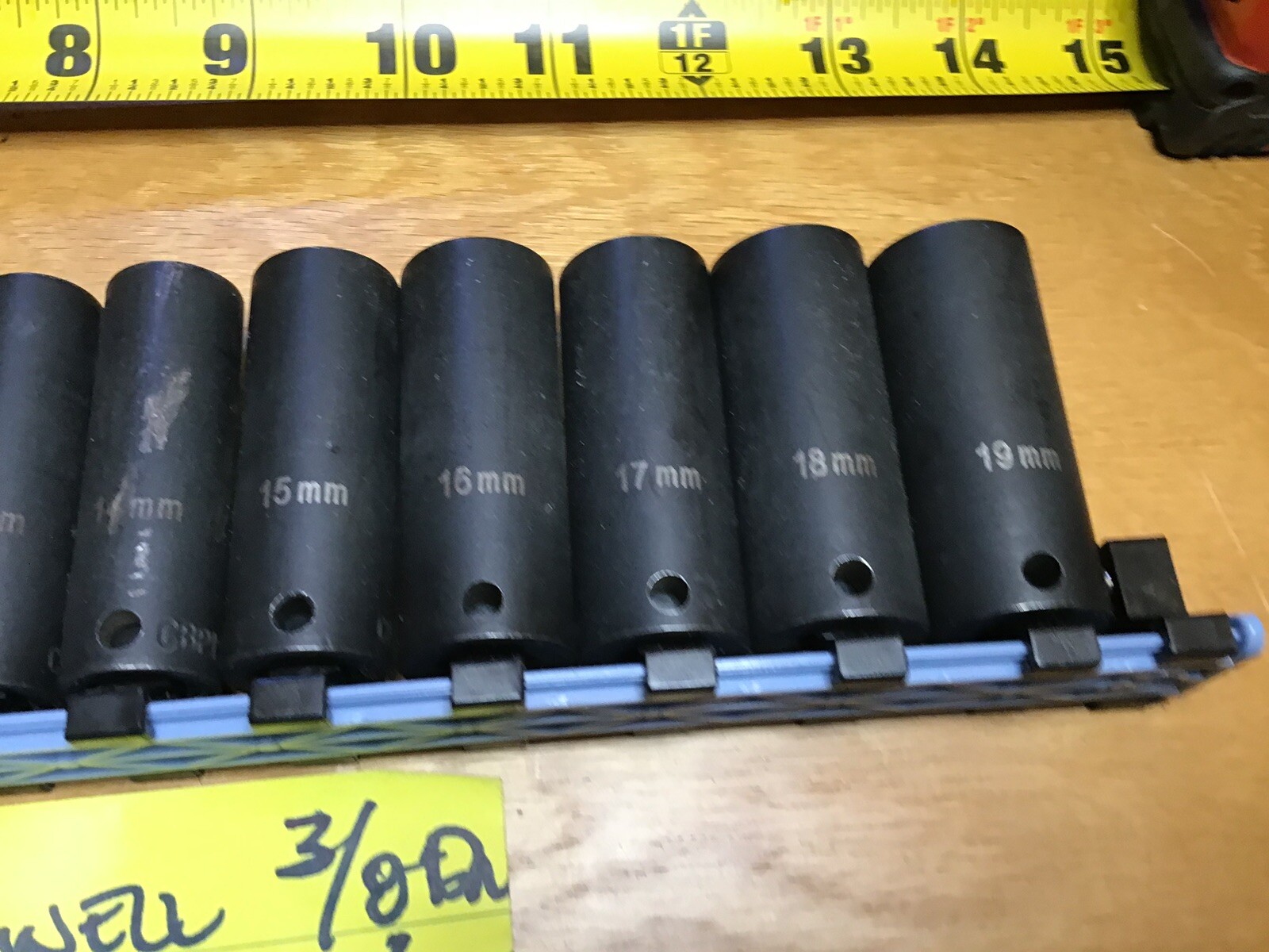 Cornwell Tools 3/8 Dr 6 Pt Metric Deep Impact Set 13 pcs Sizes 7-19 mm No Rail