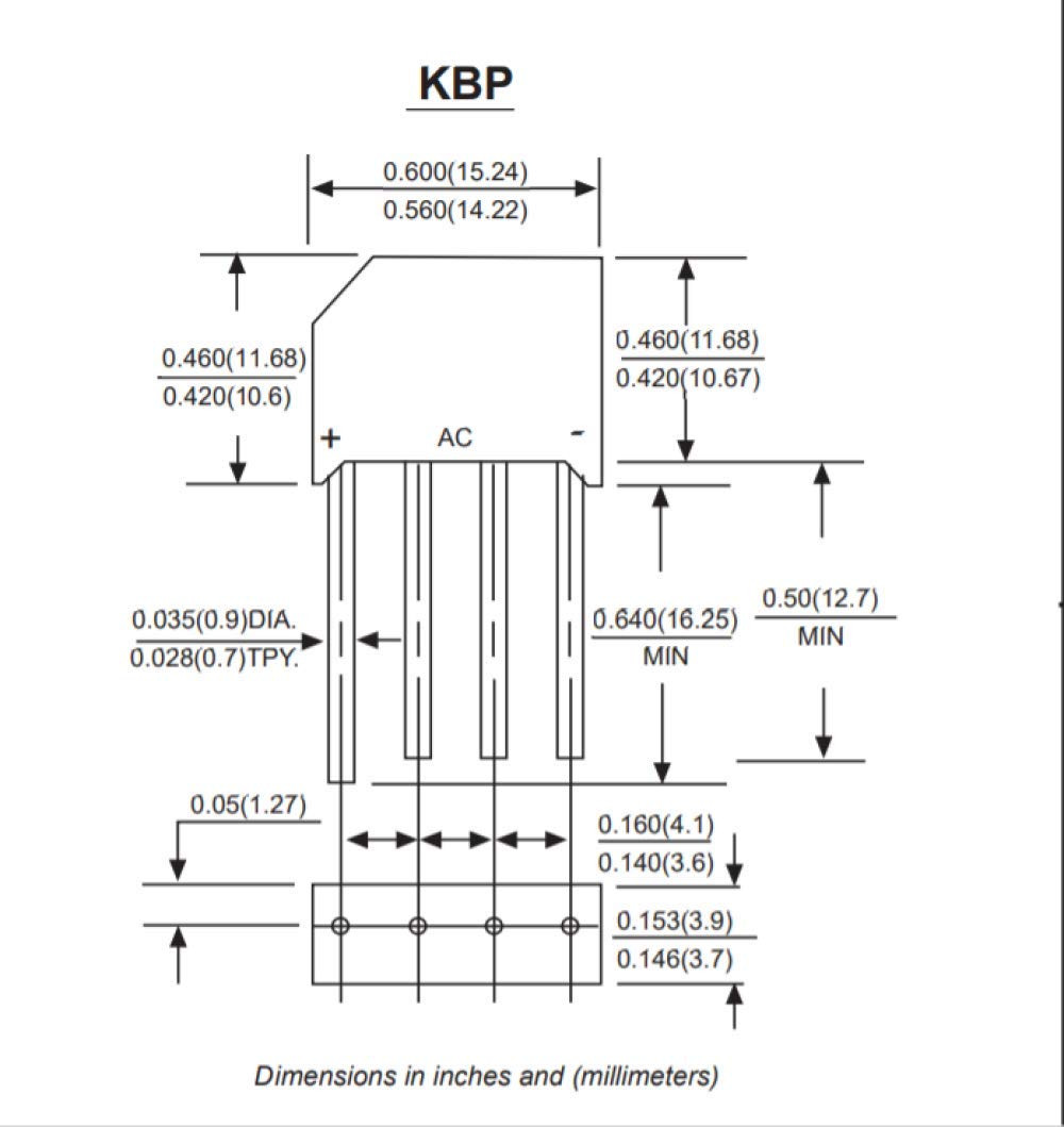 20Pcs KBP310 Bridge Rectifier Diode Single Phase, 1000 V/3A,Full Wave 3 Amp 1000