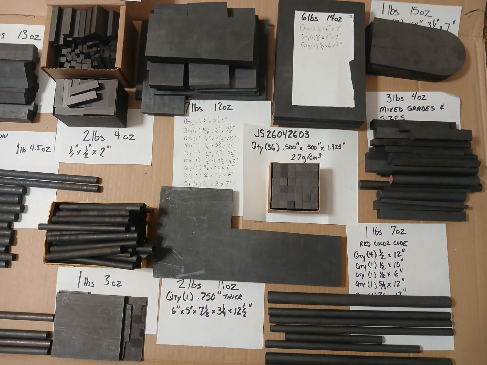 HUGE LOT SINKER EDM GRAPHITE 45 lbs rounds plate block EC 15 4 14 HK6 Cu Copper