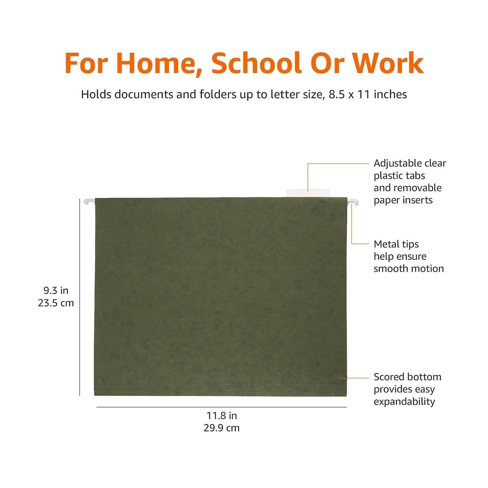 Hanging File Folders with Adjustable Tabs, Sturdy Expandable Documents