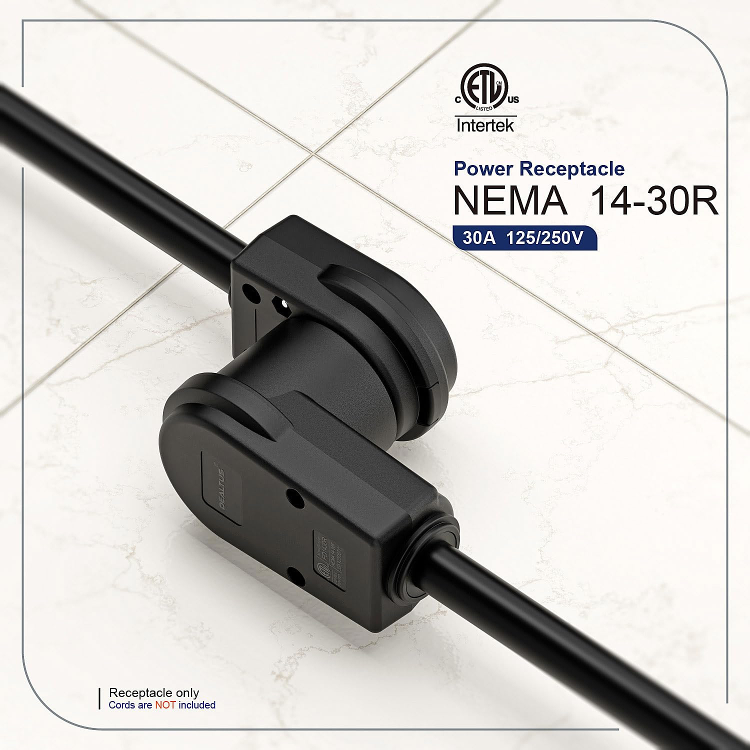 NEMA 14-30R Plug,14-30 30A/125/250V Female Connector, (ETL Certified) 30Amp 125/