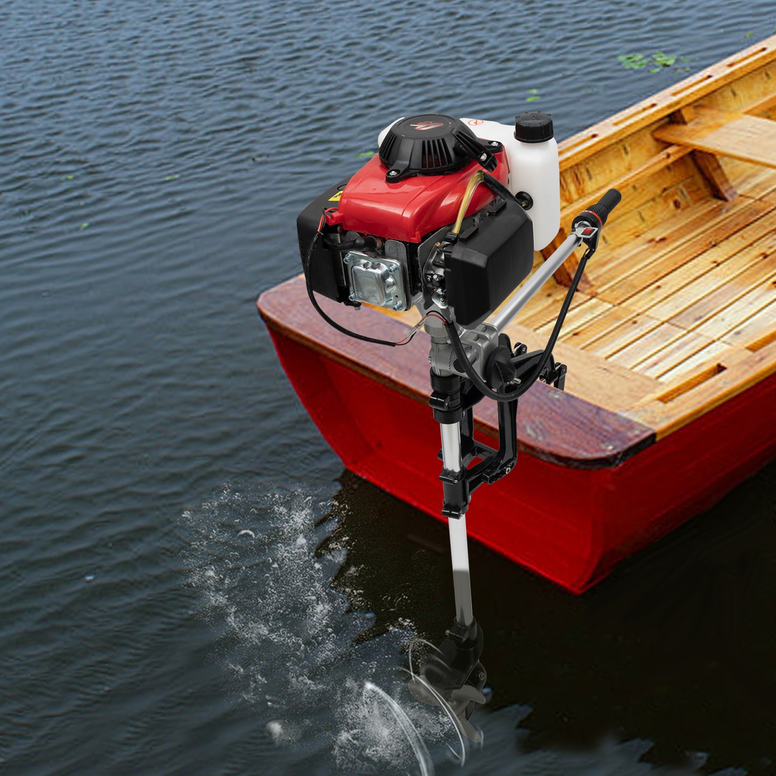 HANGKAI 4HP 4Stroke Heavy Duty Outboard Motor Boat Engine W/Air Cooling System
