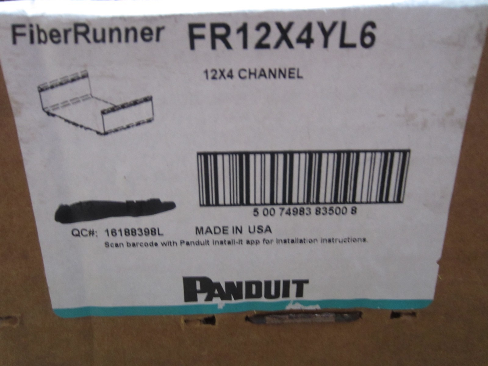 PANDUIT FR12X4YL6 12X4 | 6FT Optical Fiber Runner Channel NEW (12 in stock)