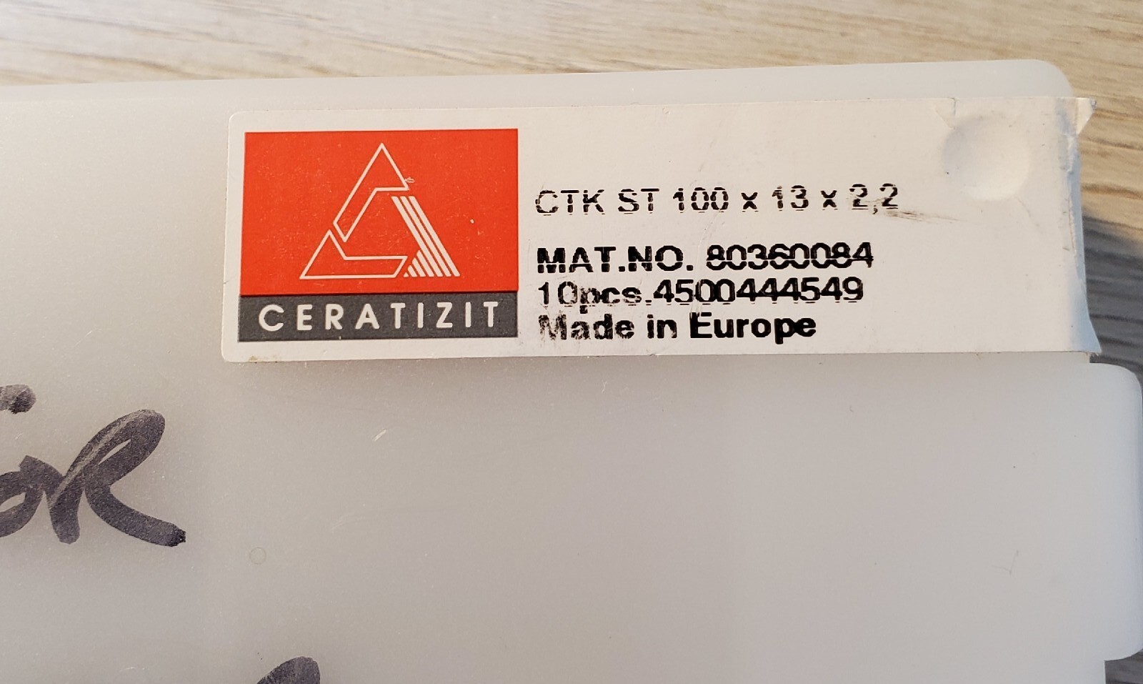 CERATIZIT CARBIDE INSERT KNIFE CTK ST 50.0X13.0X2.2 – BOX OF 10 KCR08, 80360084