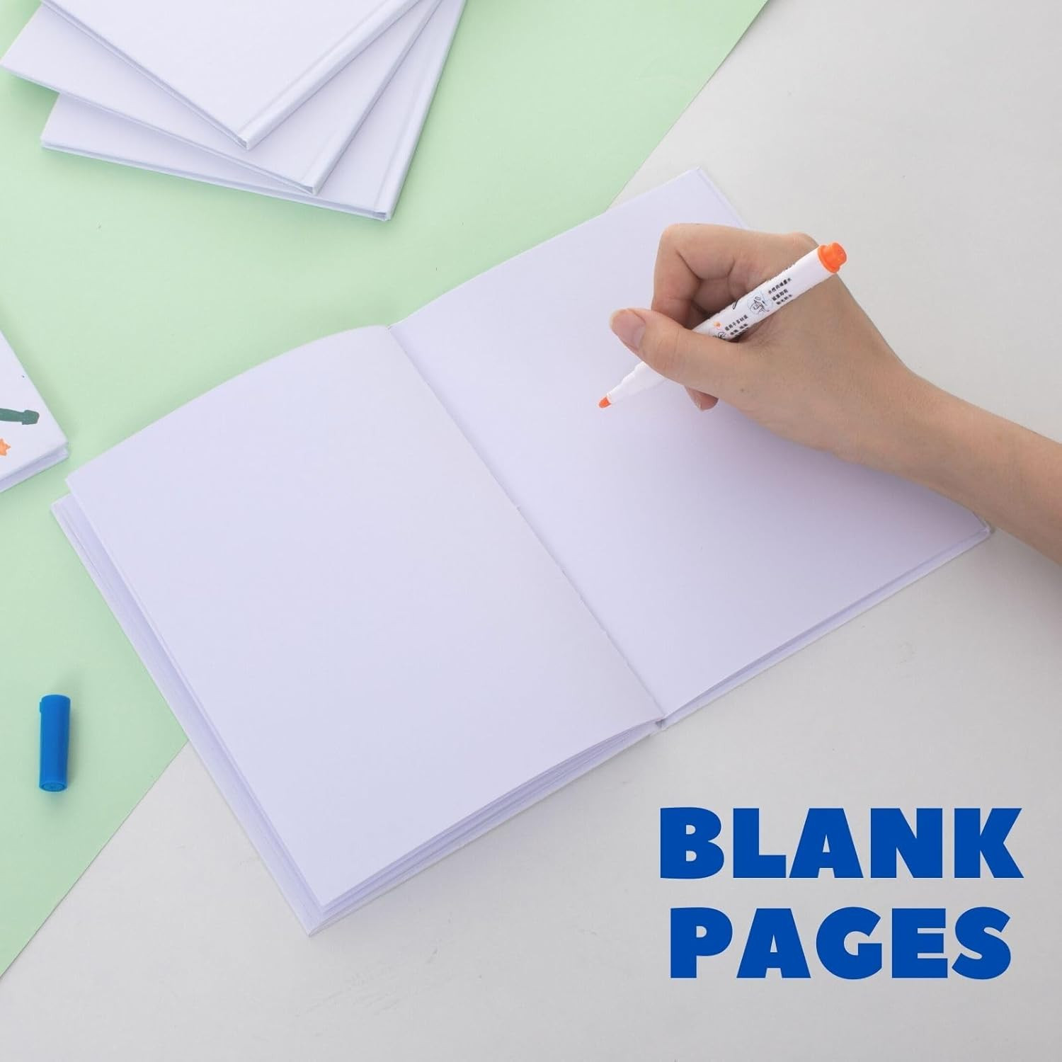 6 Pack Hardcover Blank Book,6X8 Inch Unlined Sketchbook Journal – 18 Sheets/36 P