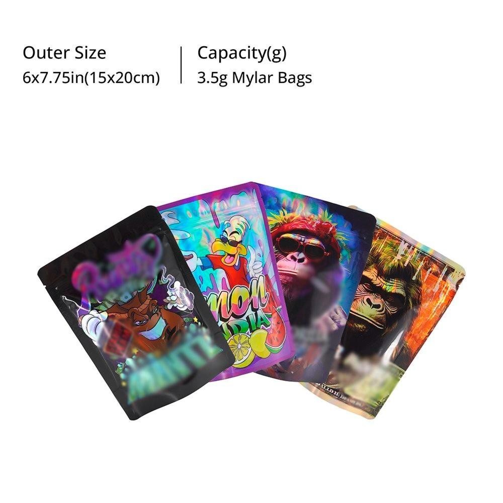 28g Mylar Bags Heat Sealable & Resealable for Samples & Food Packaging
