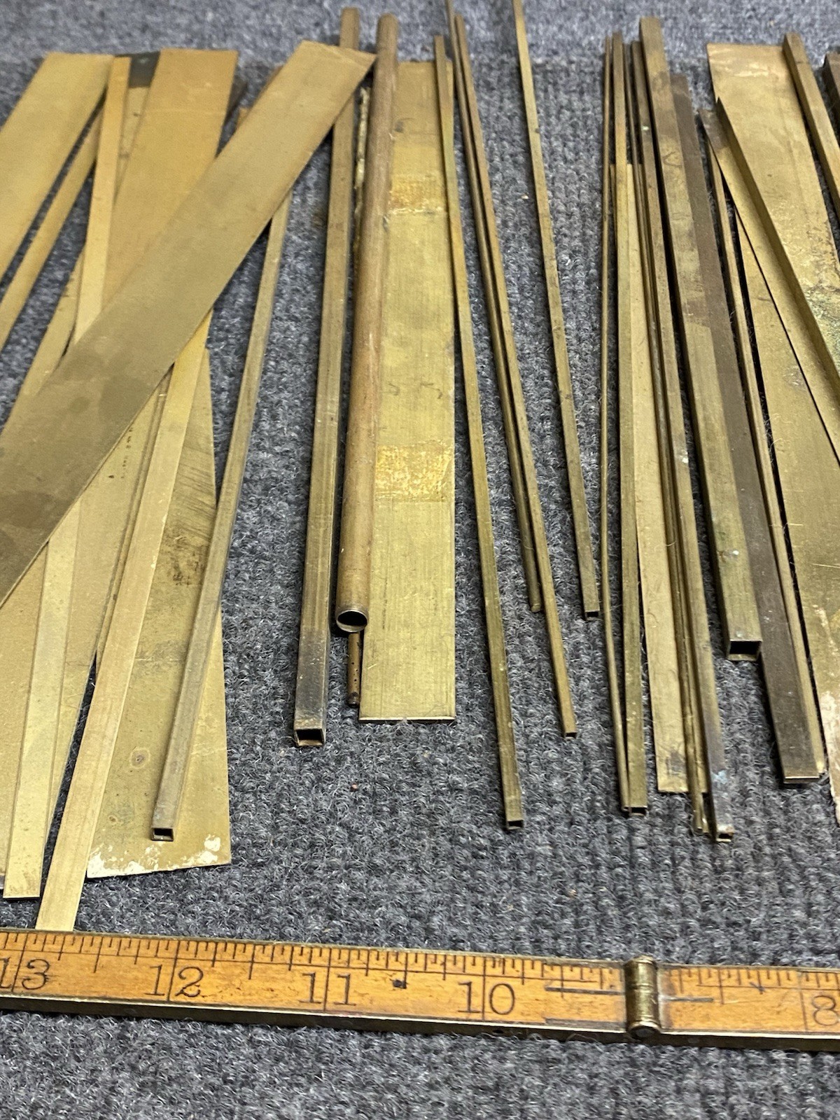 Large Variety Lot Brass Tube Flat Round Square Angle Stock Hobby Machinist 50 Pc