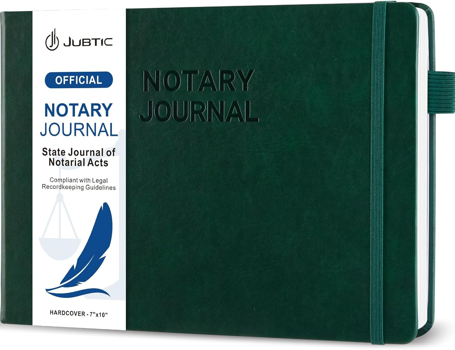 JUBTIC Notary Journal Log Book – Public of 10×7, Dark Green