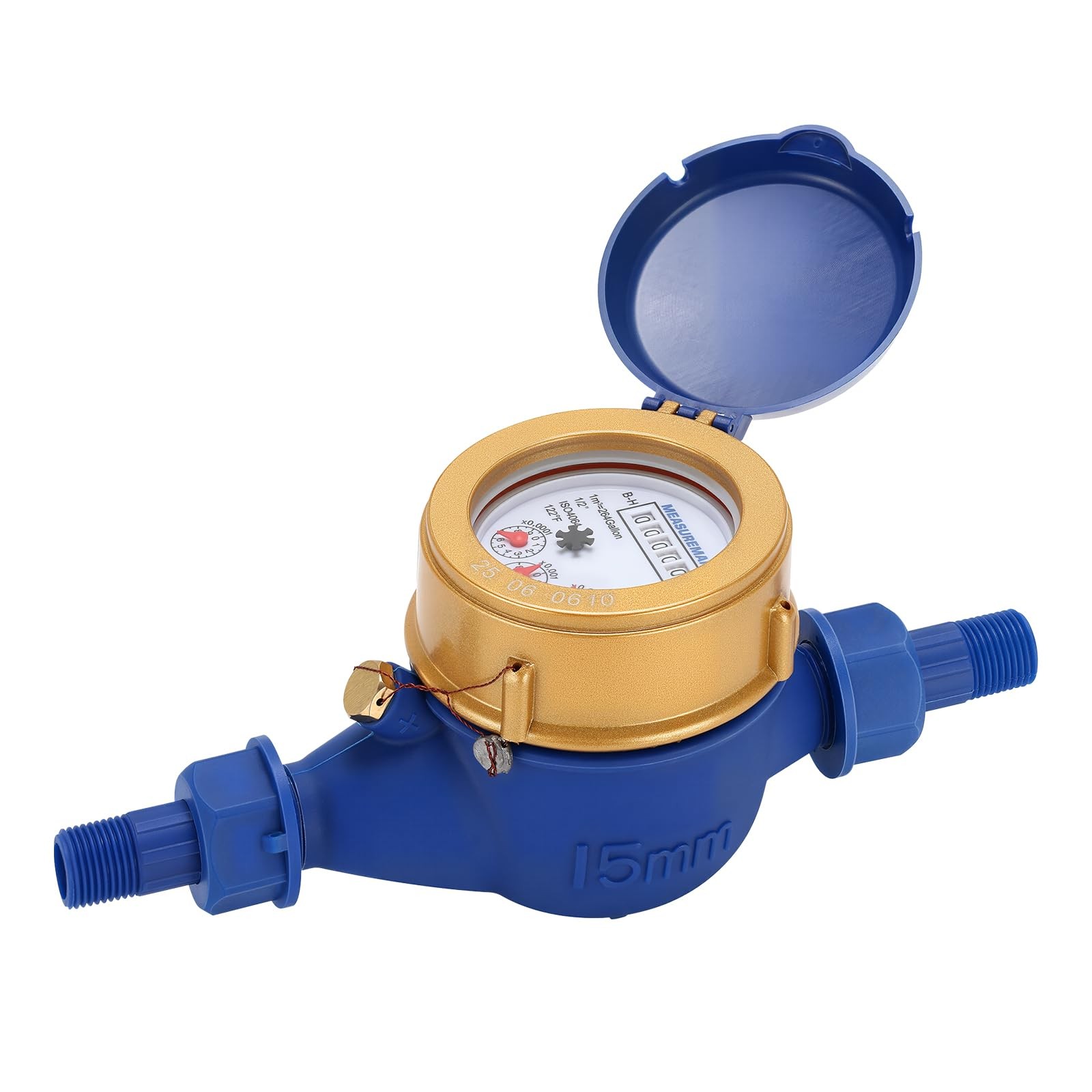 Water Meter 1/2 Inch Multi-Jet 15mm Flow Cubic Meter Reading Home Garden