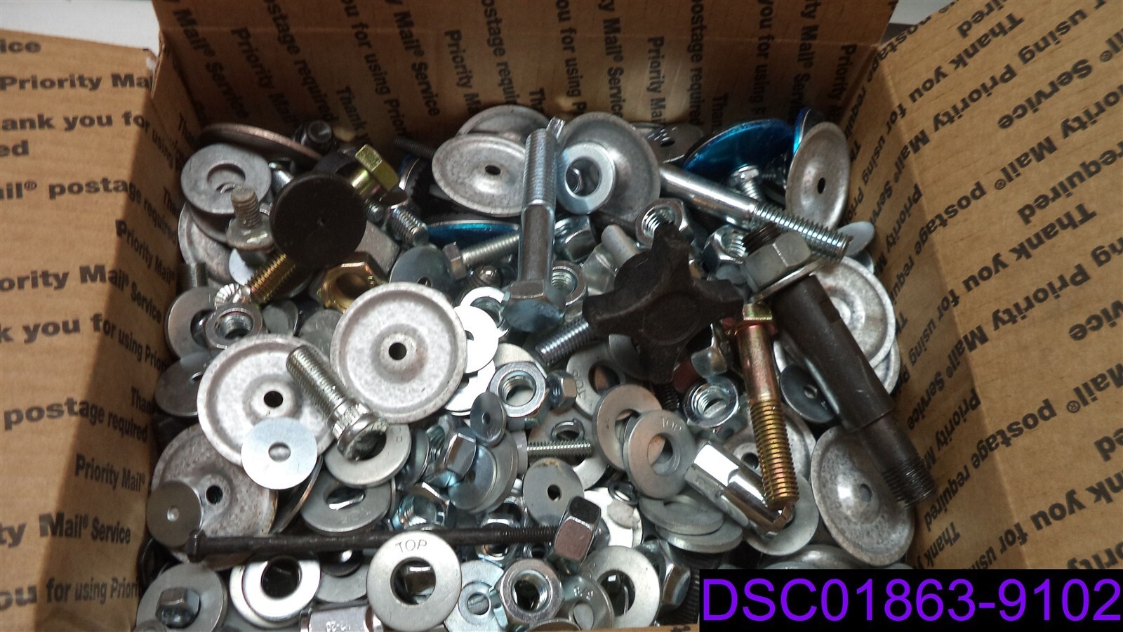 42 lbs: MIXED LOT OF BOLTS, NUTS, WASHERS & LOCK WASHERS, many types and styles
