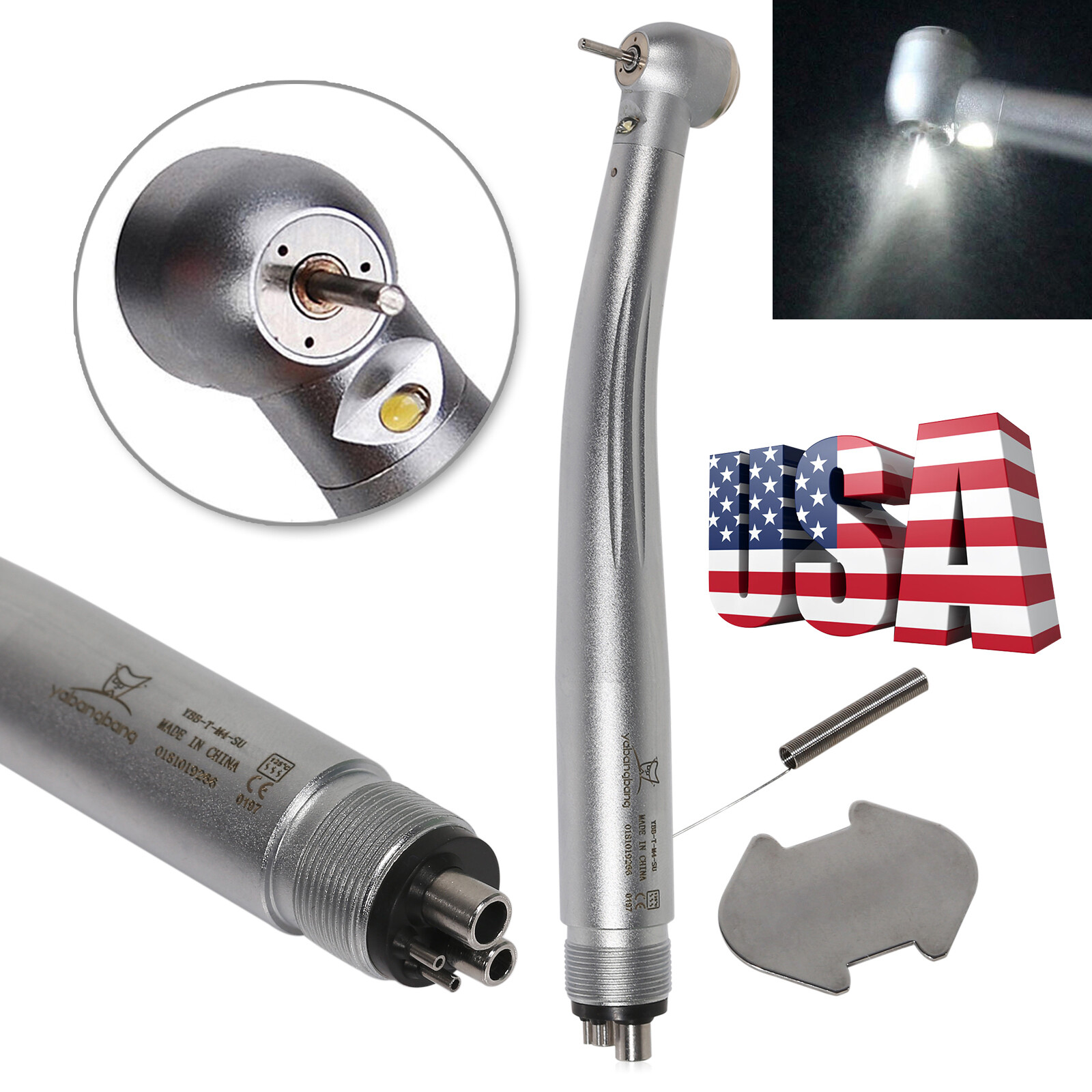 Yabangbang Dental High Speed / Fiber Optic LED Air Turbine Handpiece 2/4/6H CI