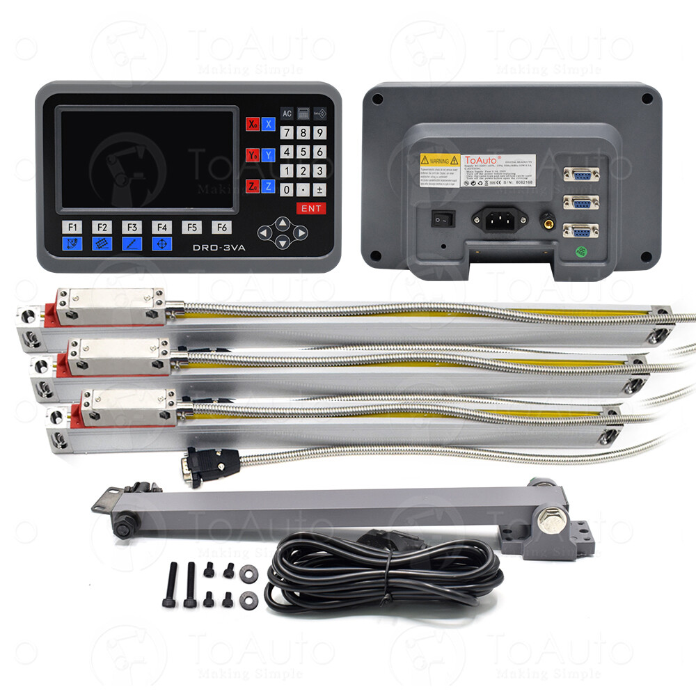 2/3Axis Digital Readout LCD DRO Display Encoders TTL Linear Glass Scale 4»-80»