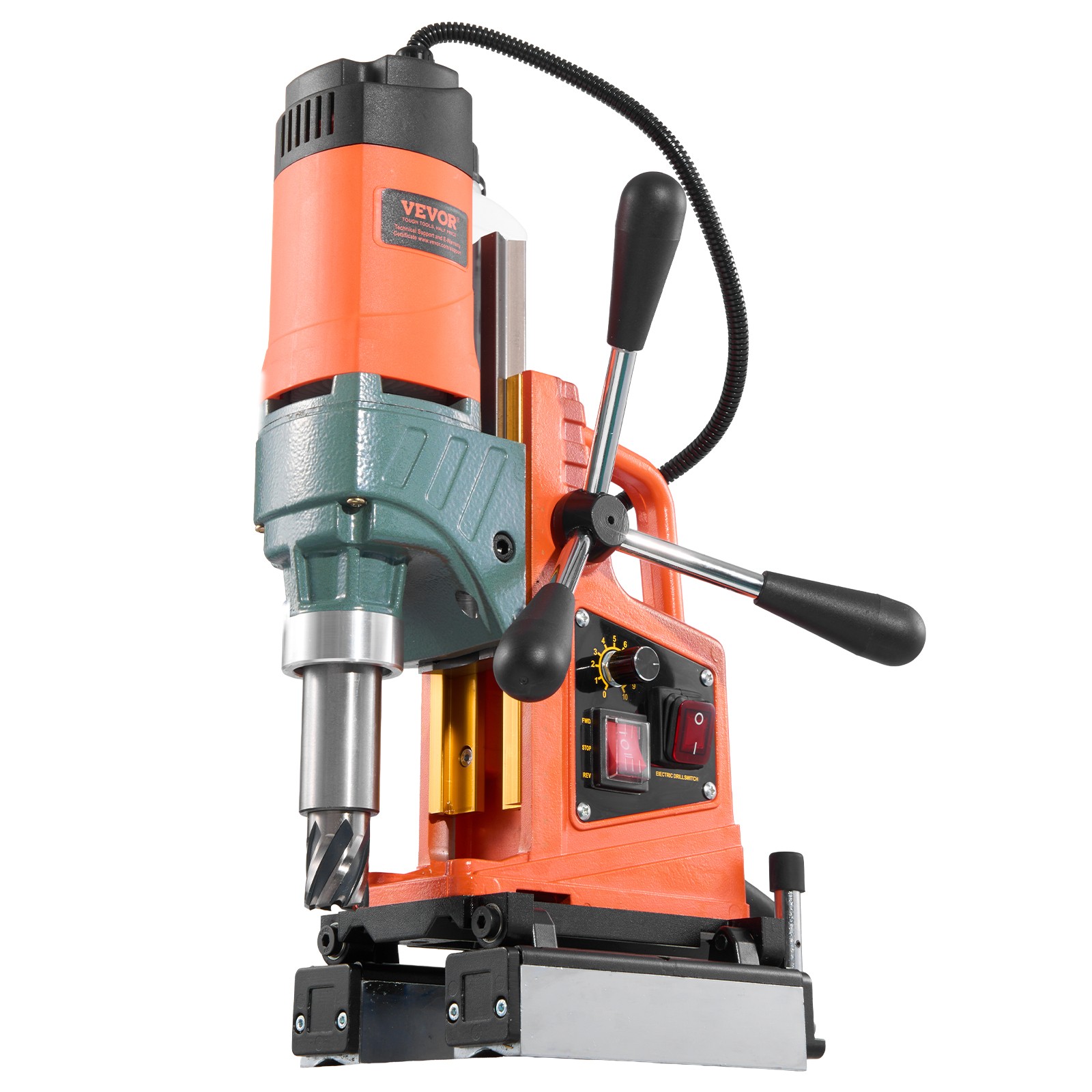 VEVOR Magnetic Drill Press Mag Drill Press 1400 W 0-750 RPM with 6 Core Bits