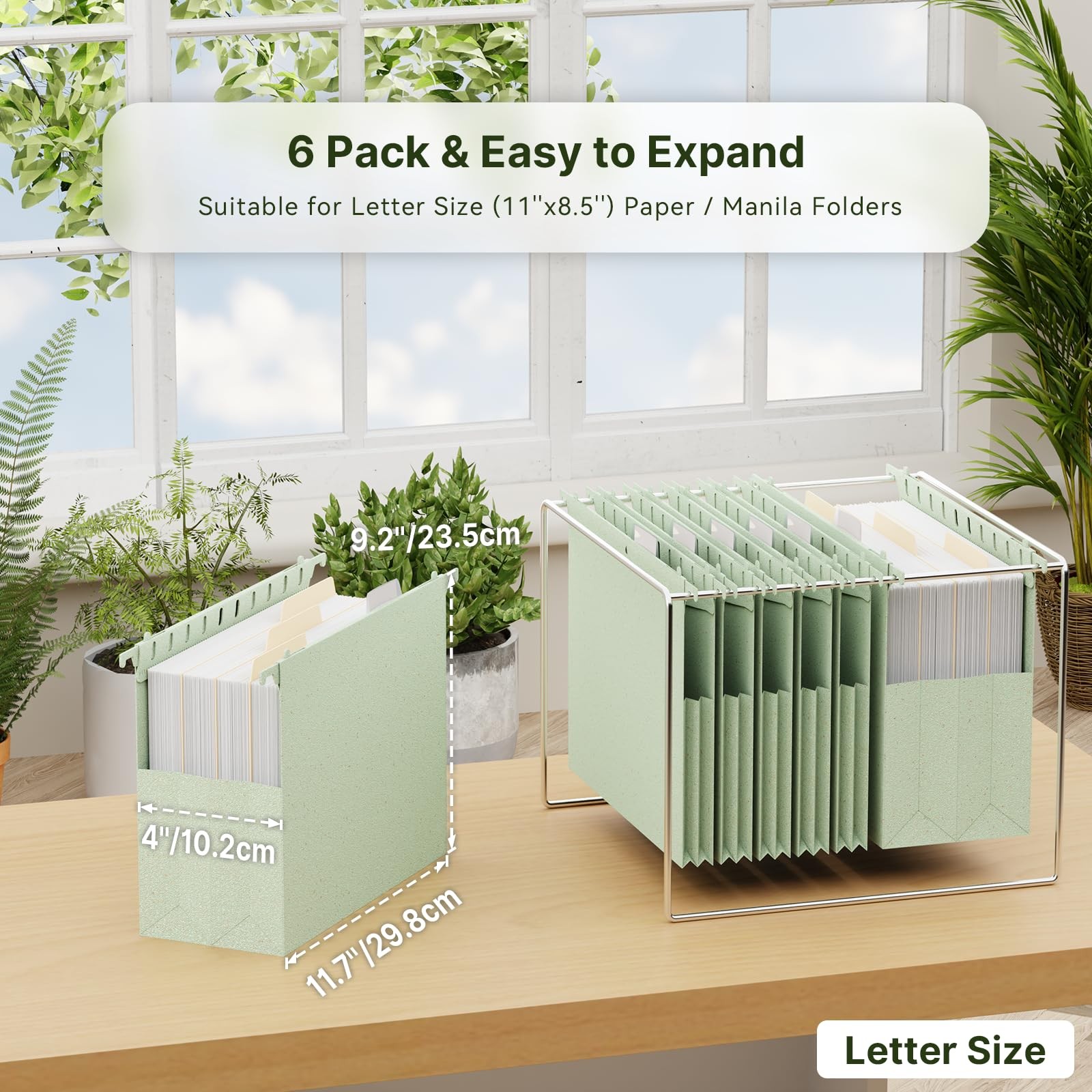 Plastic Hanging File Folders Letter Size, Expandable 4 Inch File Folders Orga…