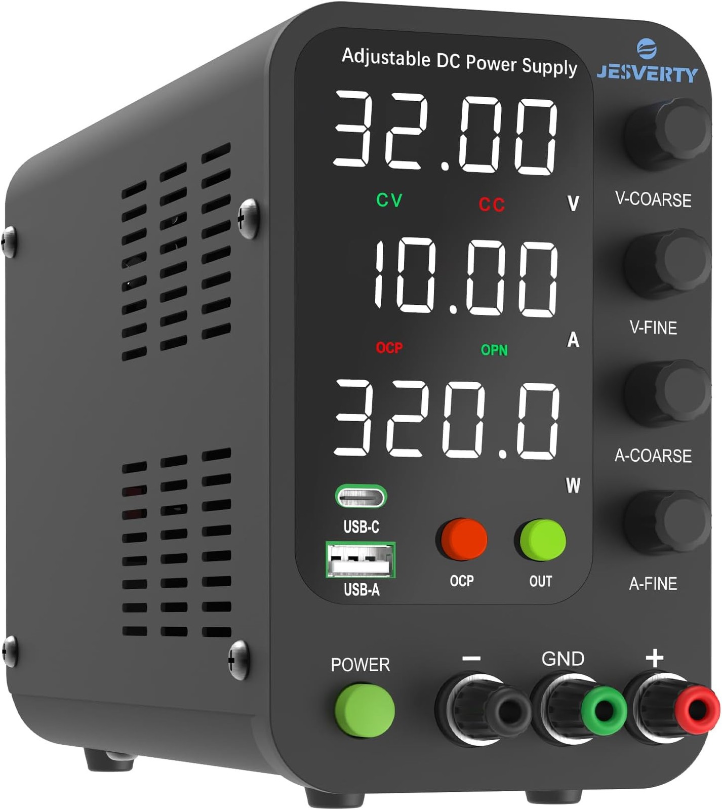 DC Power Supply Variable, 0-32V 0-10A Switching Bench Power Supply with 20W U…