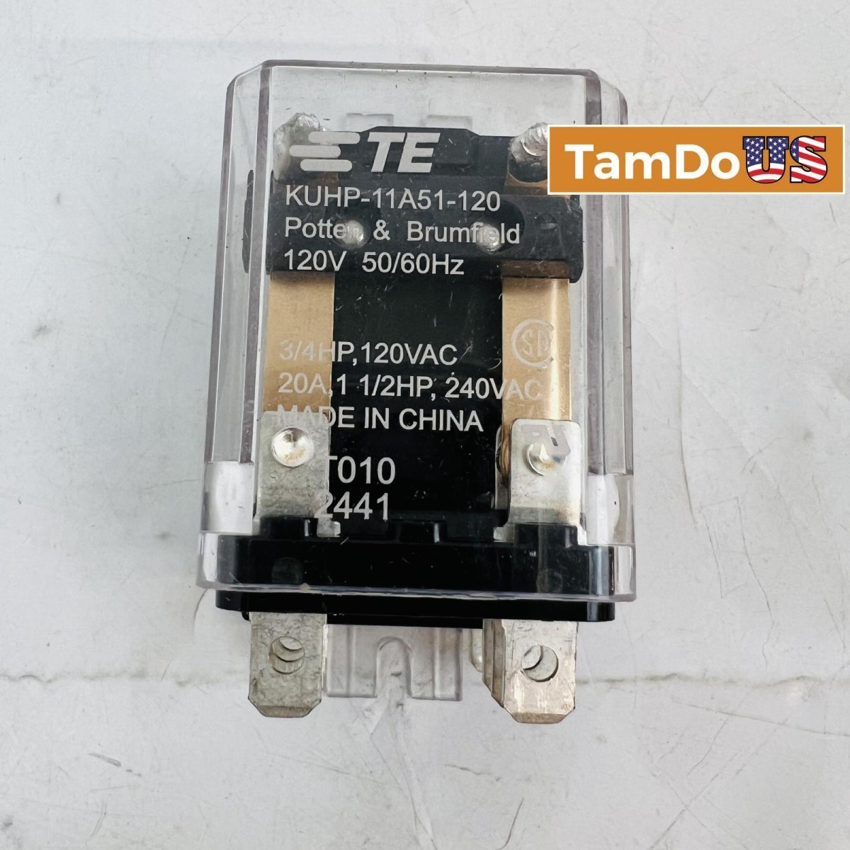 TE Connectivity KUHP-11A51-120 DPDT Power Relay 120VAC 20A, Potter & Brumfield
